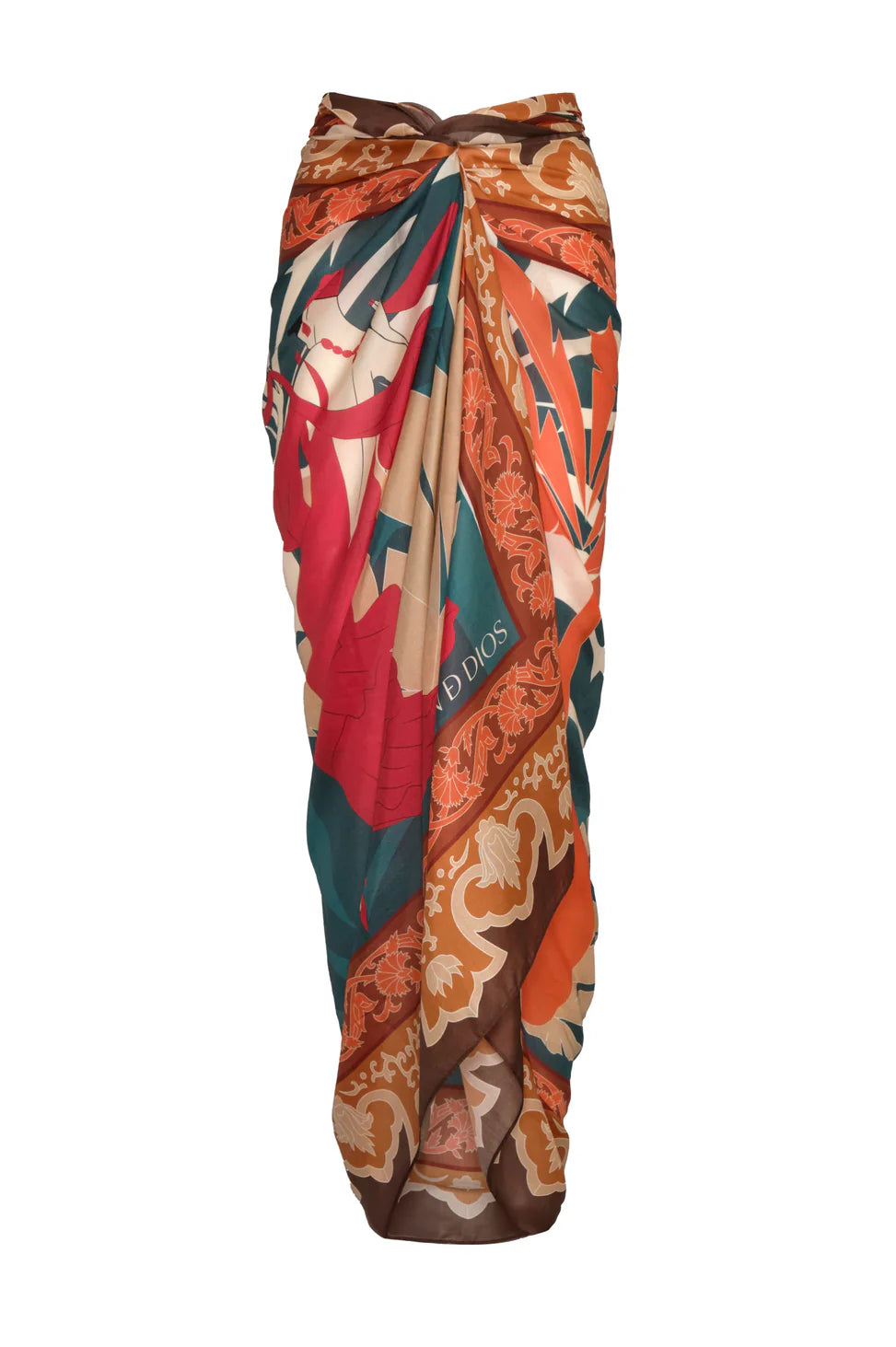 De La Falaise Cotton Silk Sarong / Peach Dancer