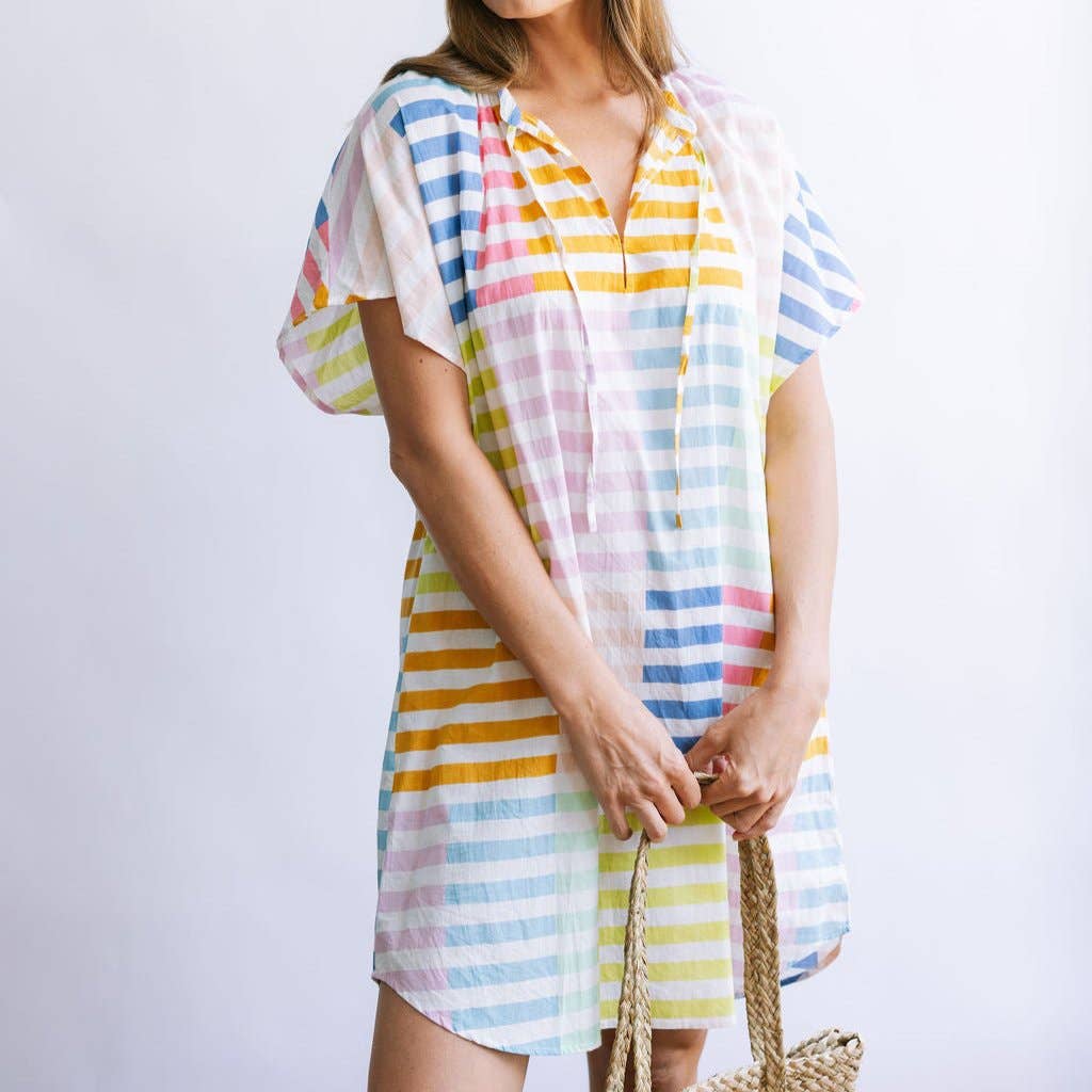 Colorful Stripe Cove Dress: XS