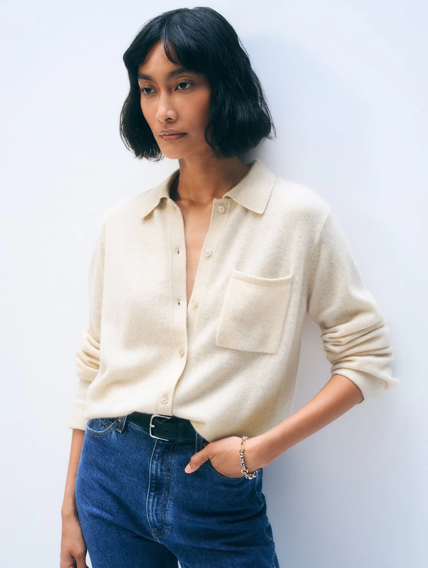 Cashmere Button Down