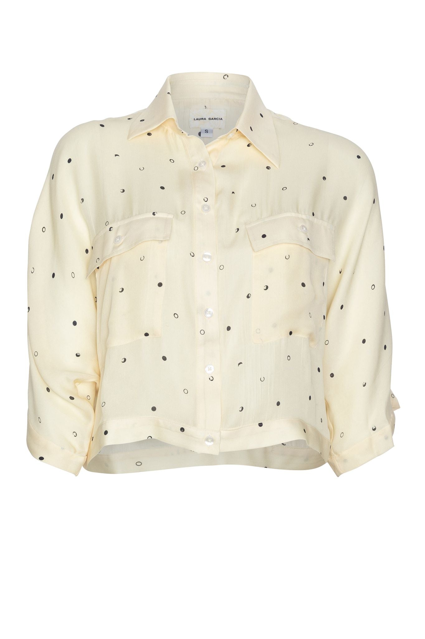 Kimono Sleeve Shirt Polka Dot Silk