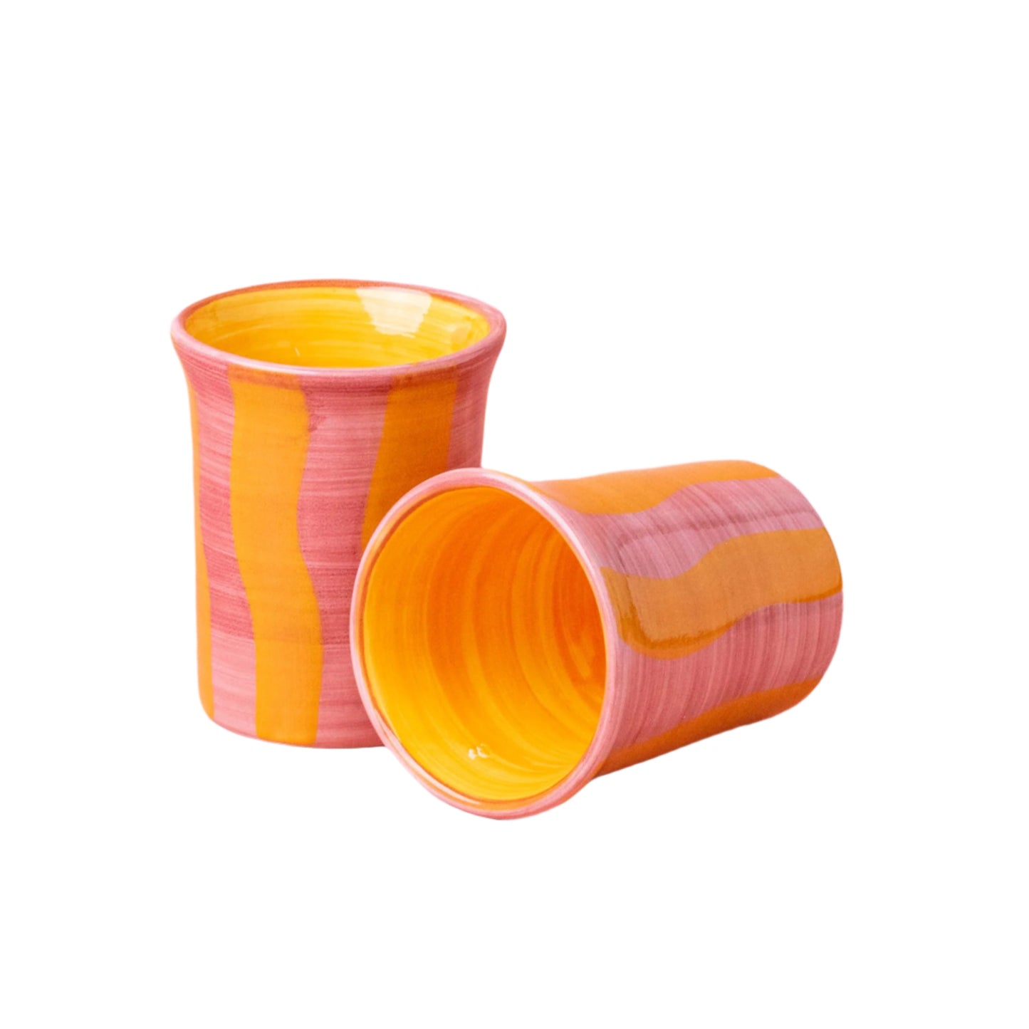 Ceramic Cup- Pink/Yellow