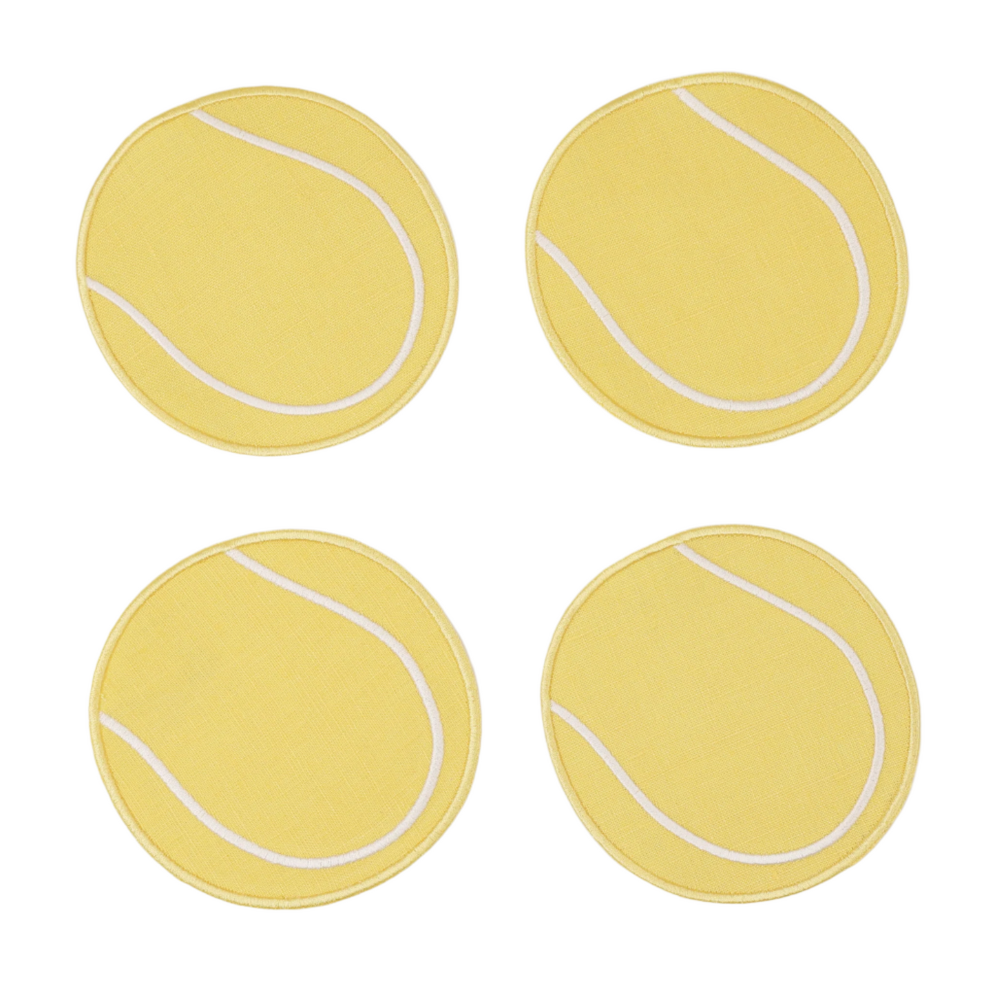 Tennis Ball Cocktail Napkins - Set of 4