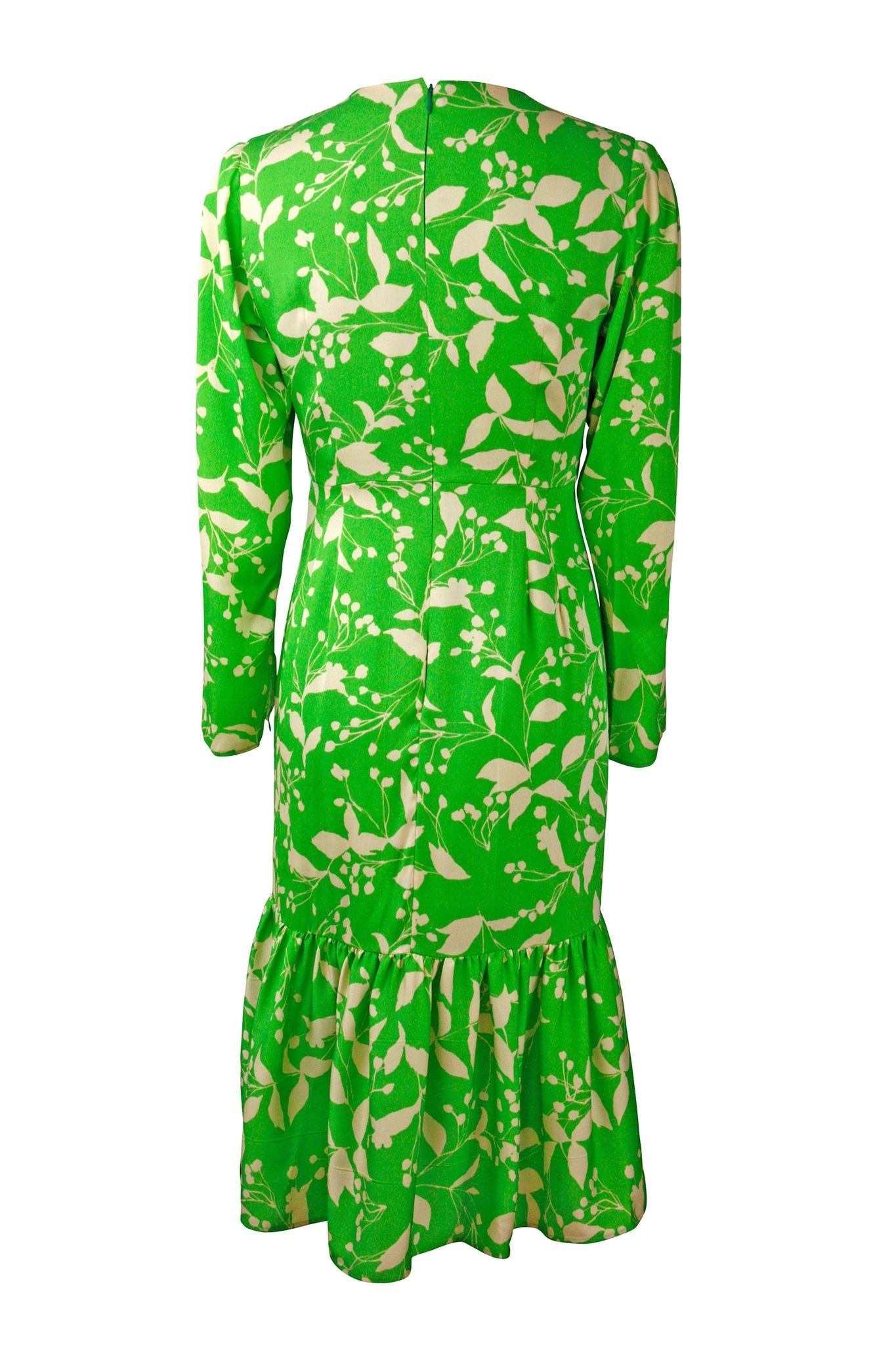 Chloe Dress - Floral Green Silk