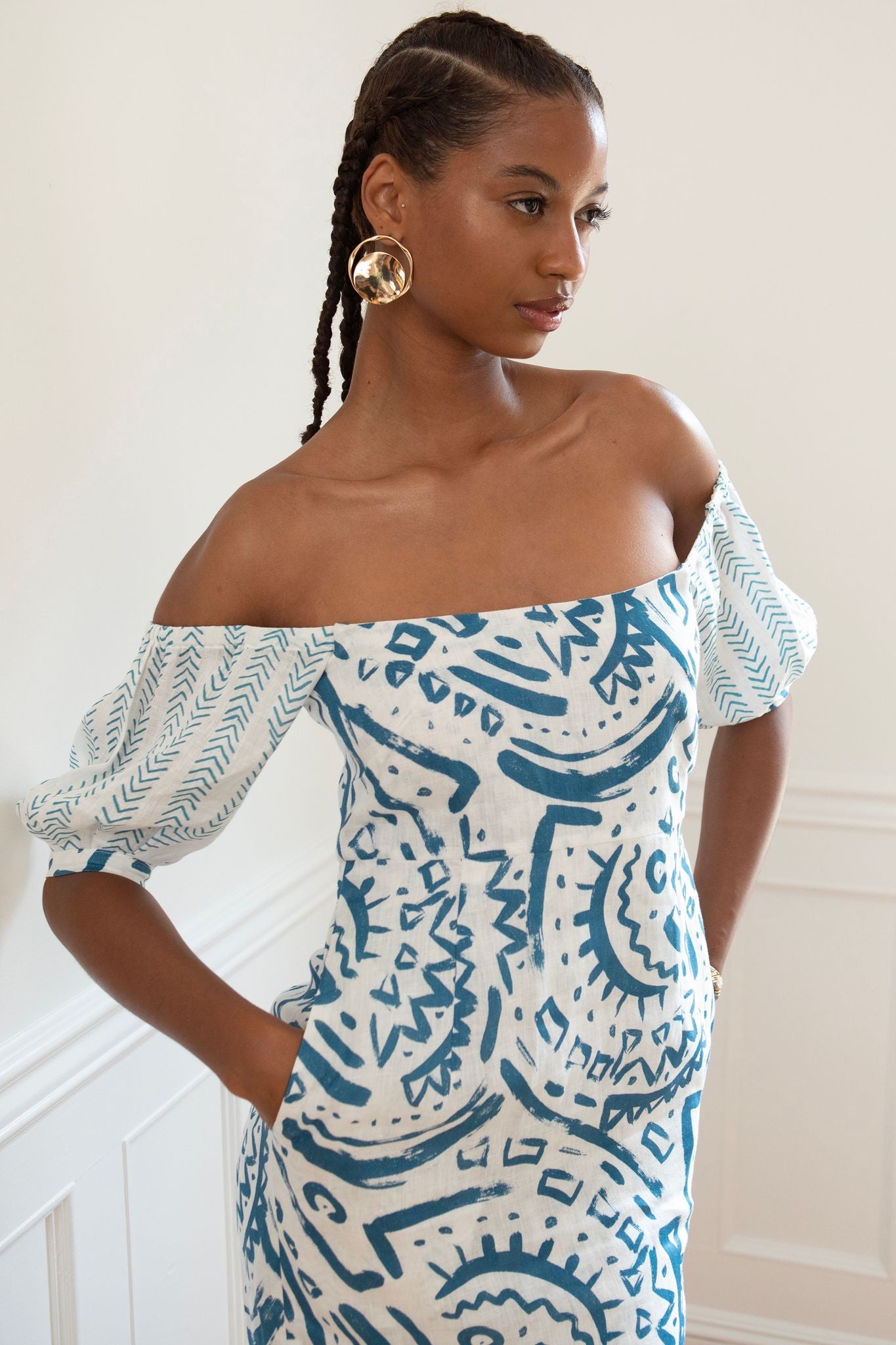 Eliza Dress Tribal Linen