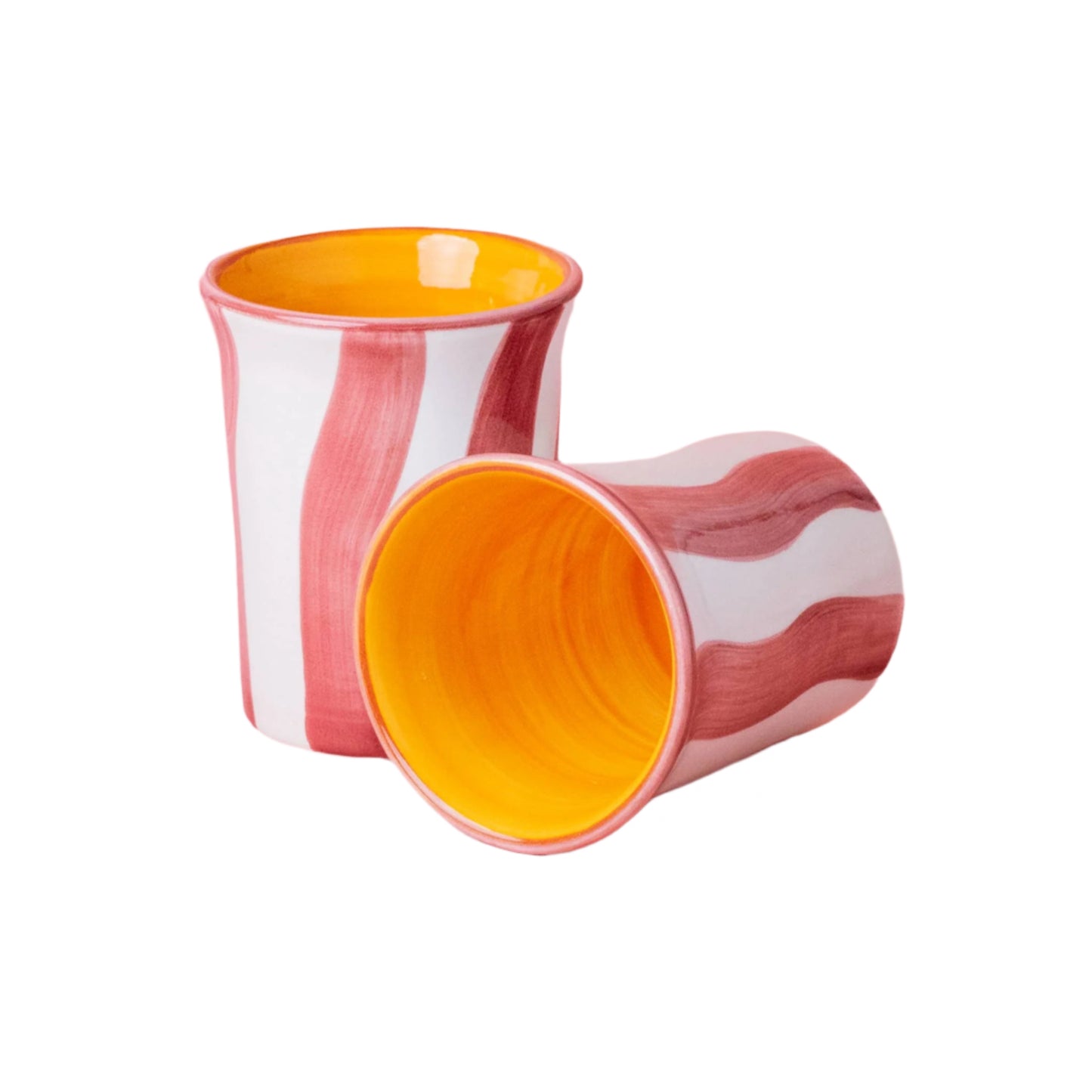 Ceramic Cup- Pink/White