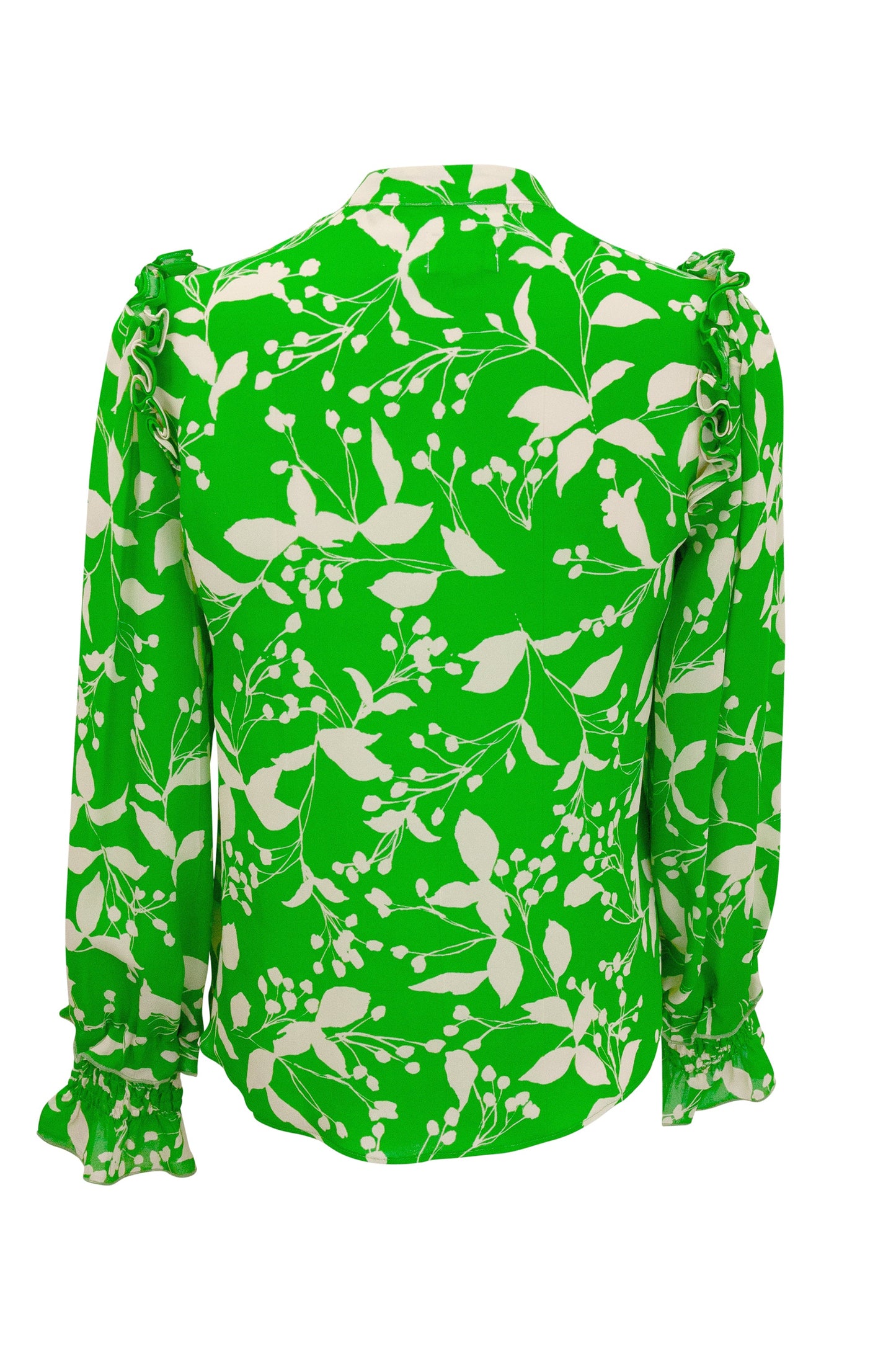 Cosette Blouse - Floral Green Silk