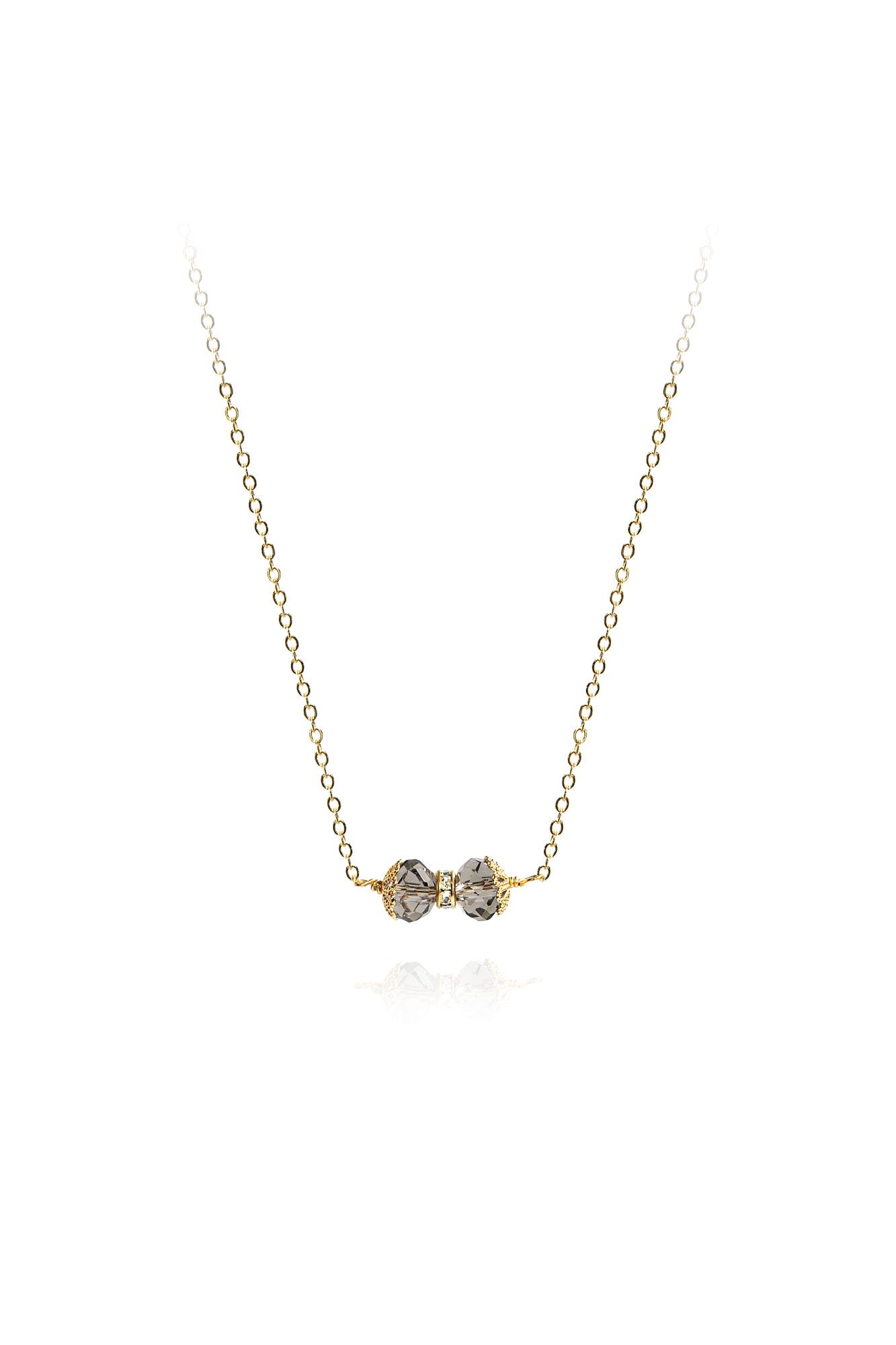 Elise Bow Necklace in Smoke
