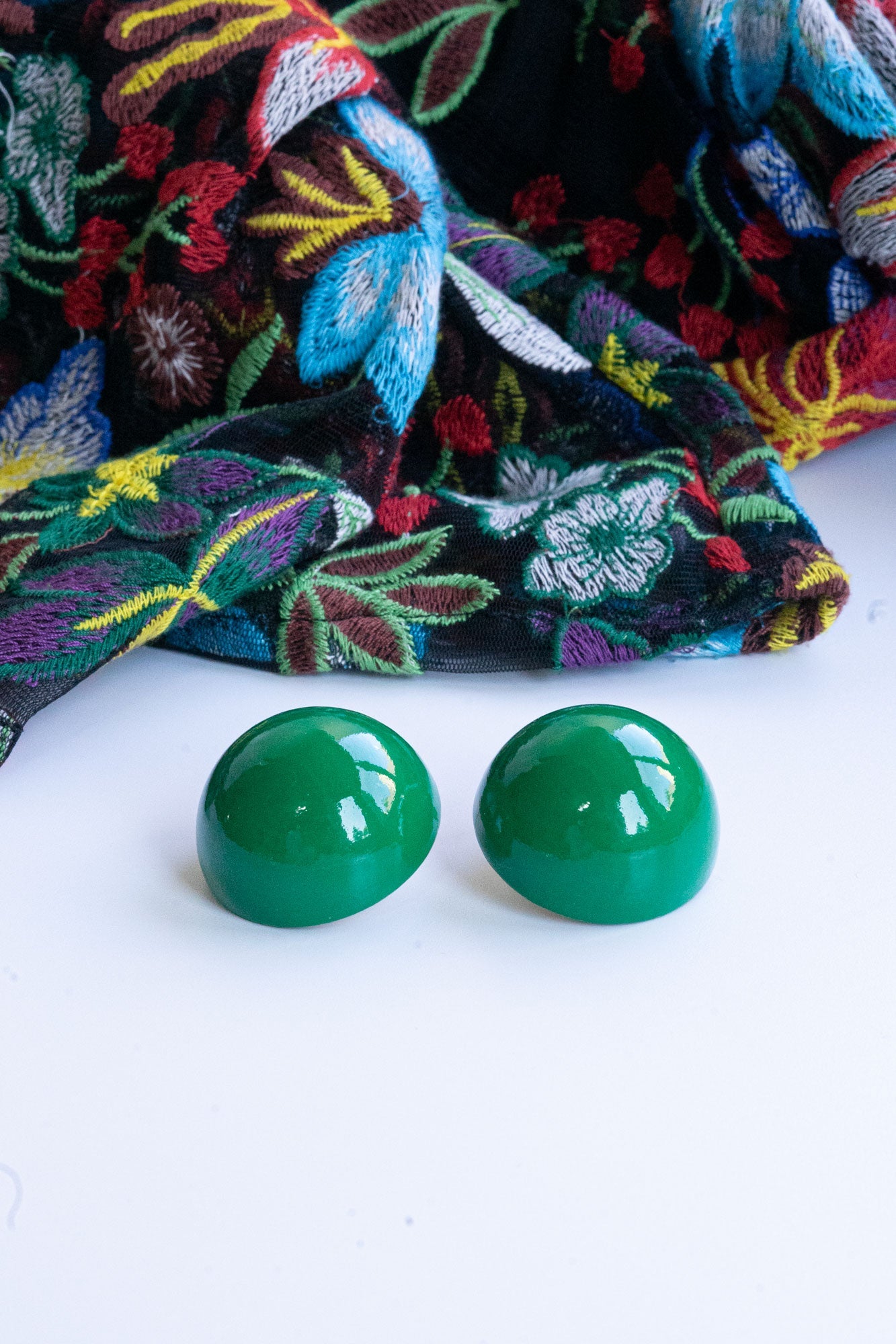 Gaia Earrings in Forest Gem
