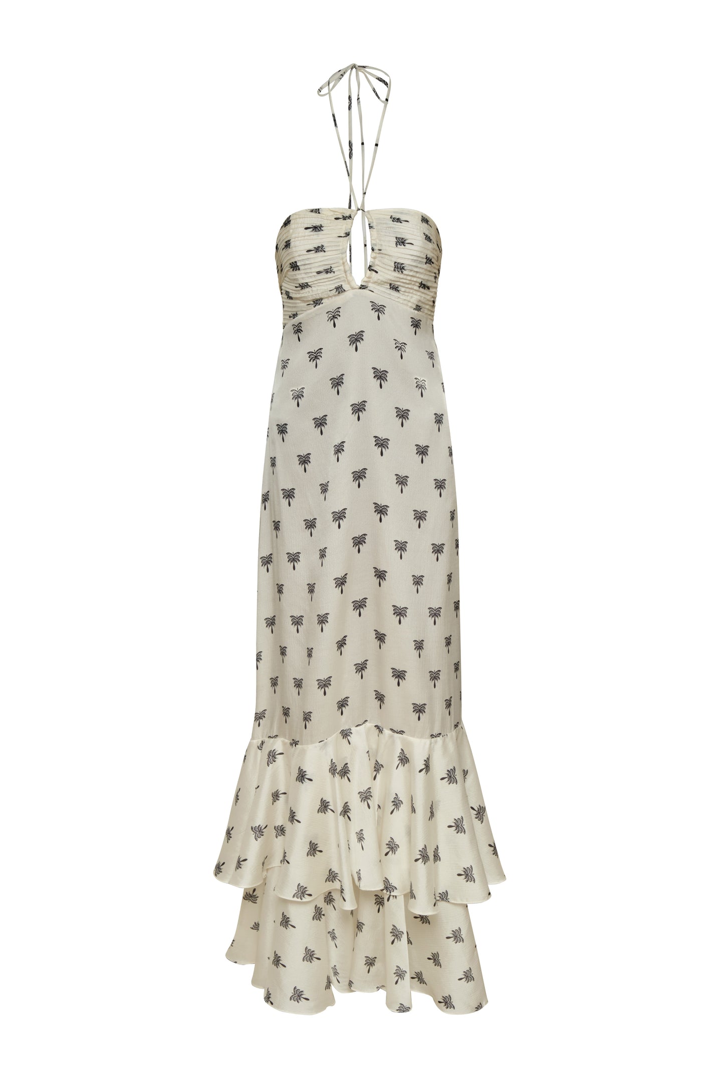 Sevillana Martellato Silk Maxi Dress Black Polka Palms