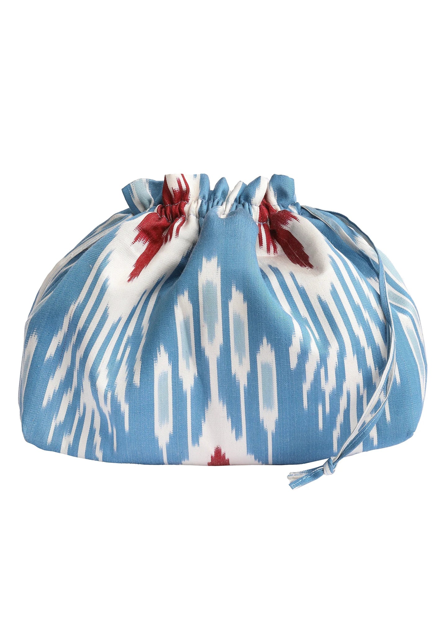 Sconset Silk Ikat Party Purse- French Blue, Red, White