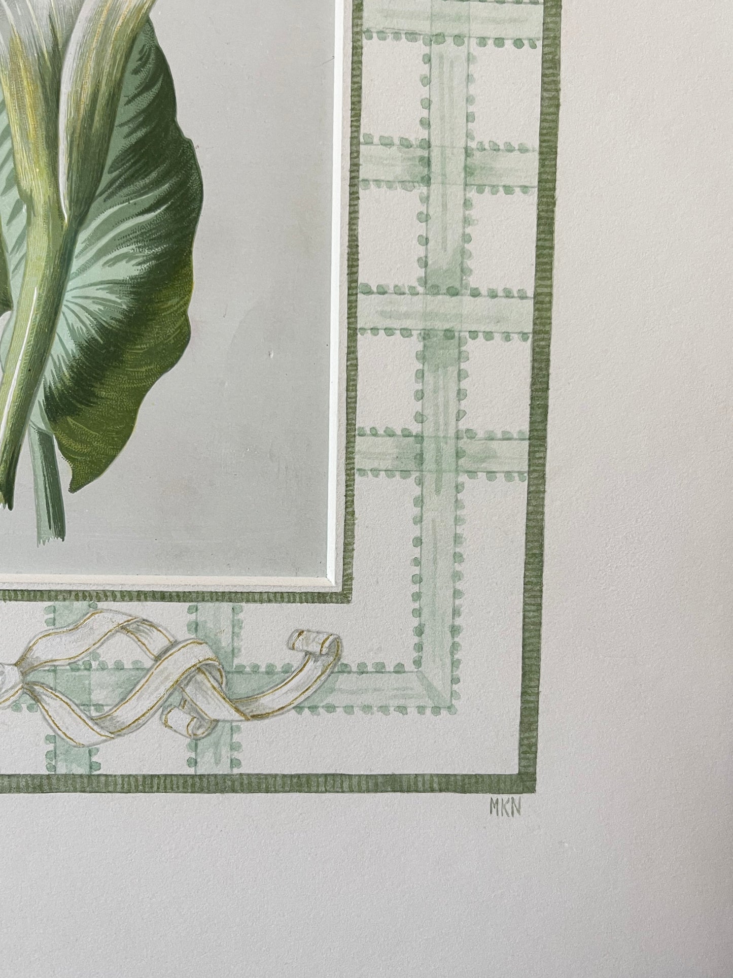 Original Botanical Custom Framed with Hand-painted Matte ft. Calla Lily