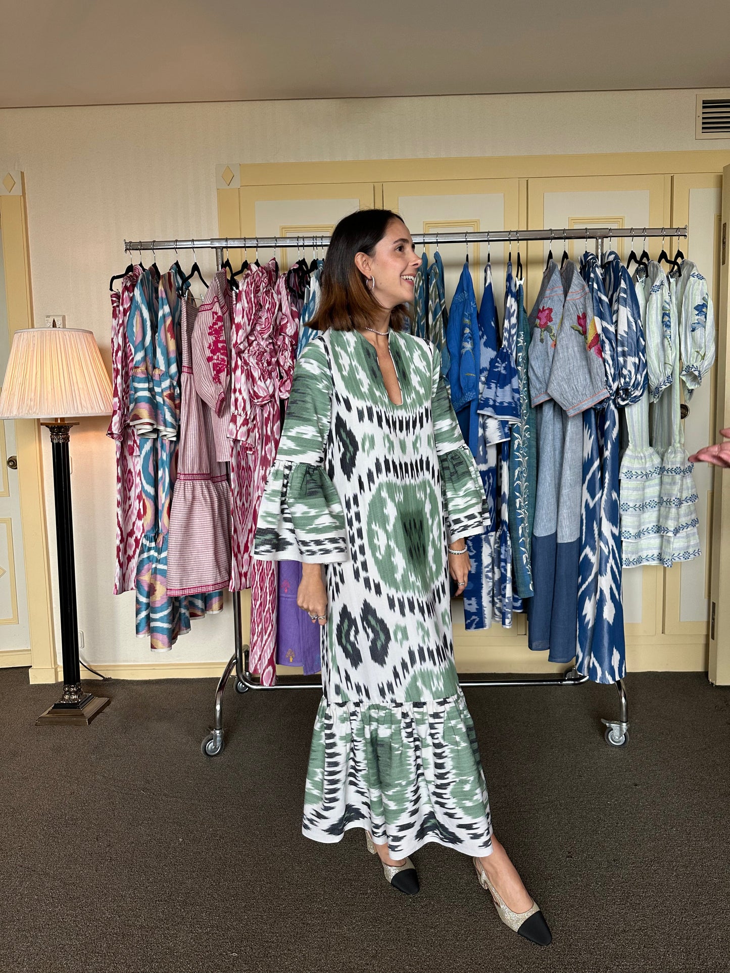 Viento Dress Green Rainbow