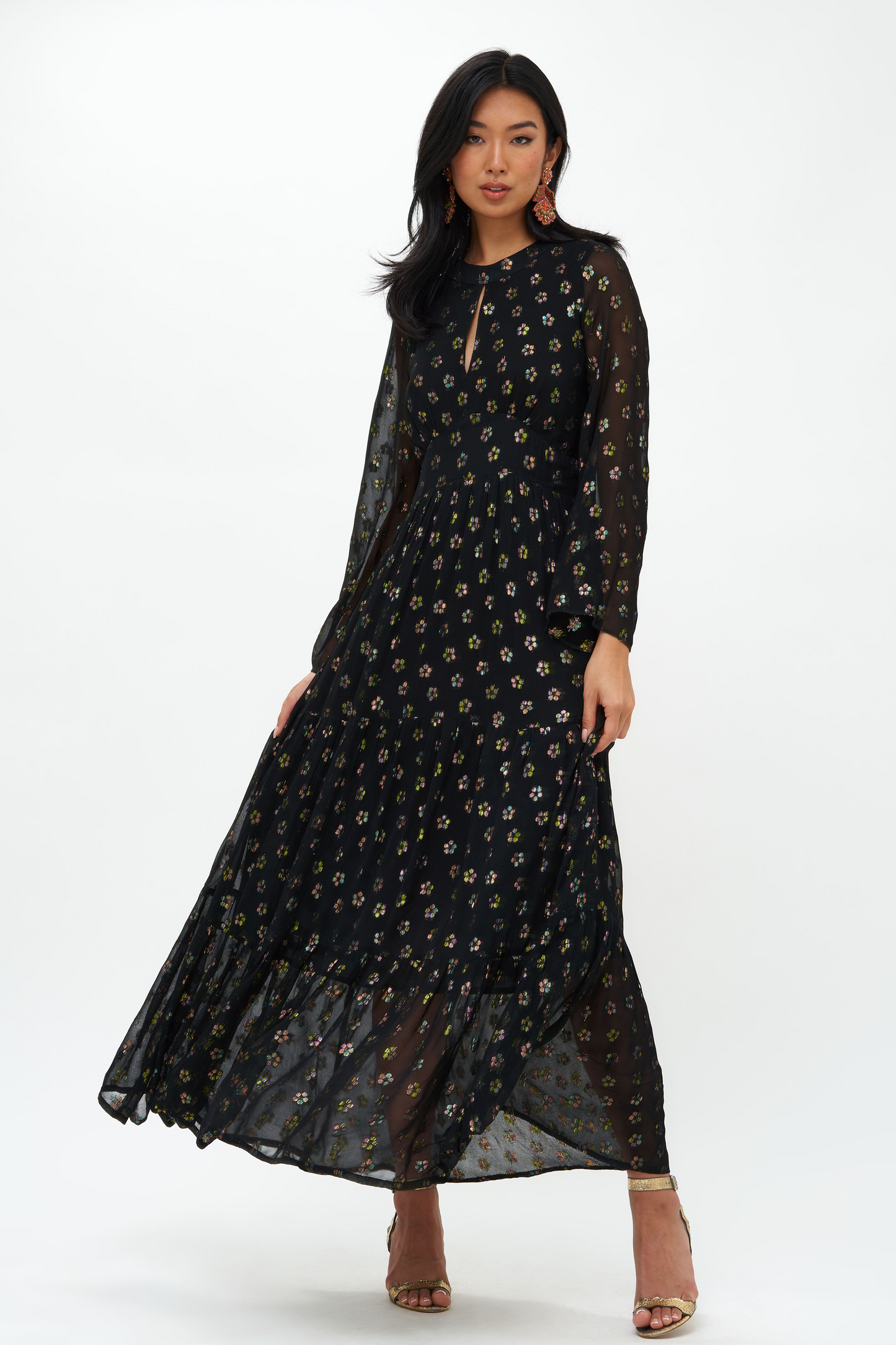 Balloon Waisted Maxi- Kala Black