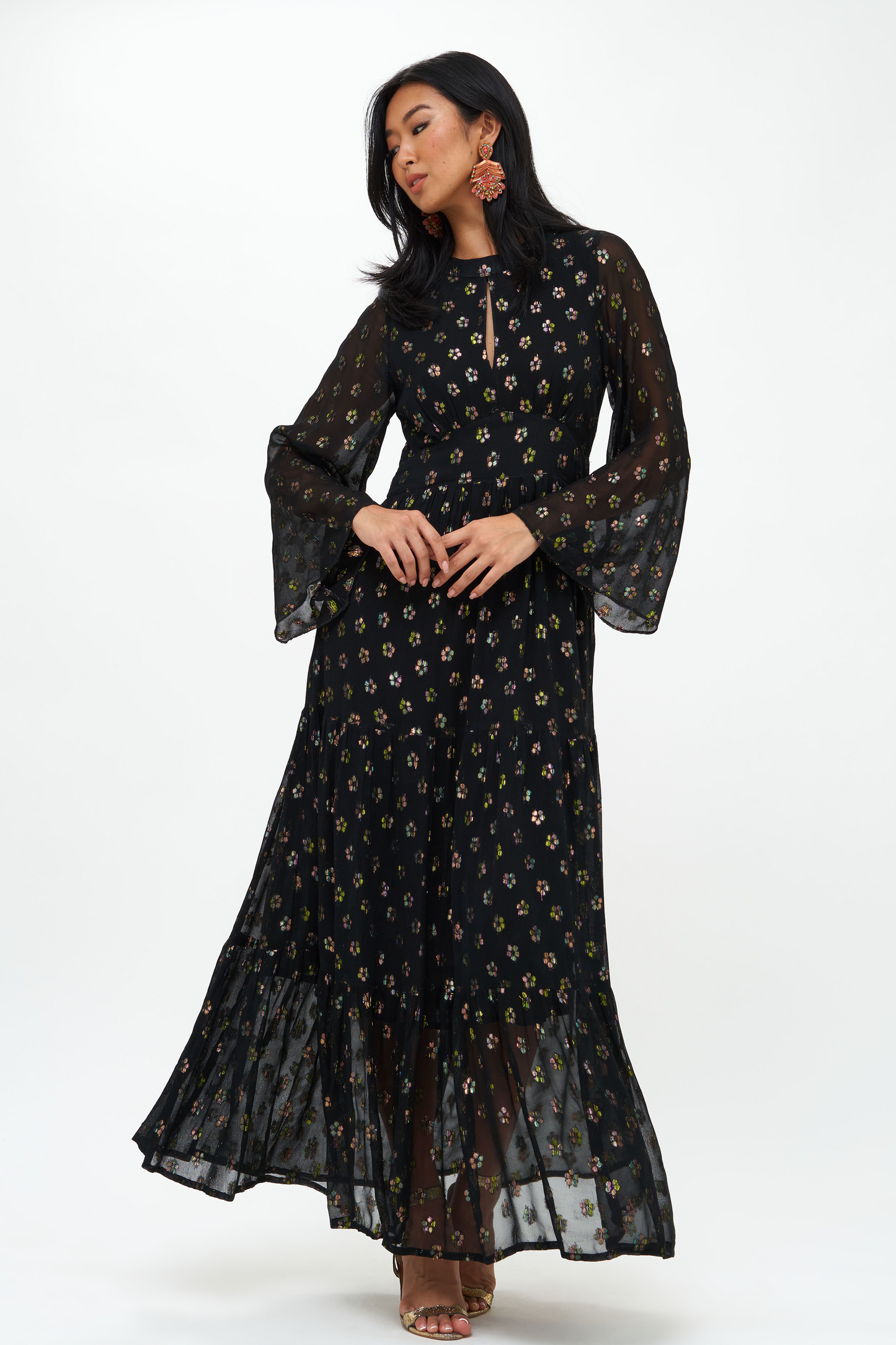 Balloon Waisted Maxi- Kala Black