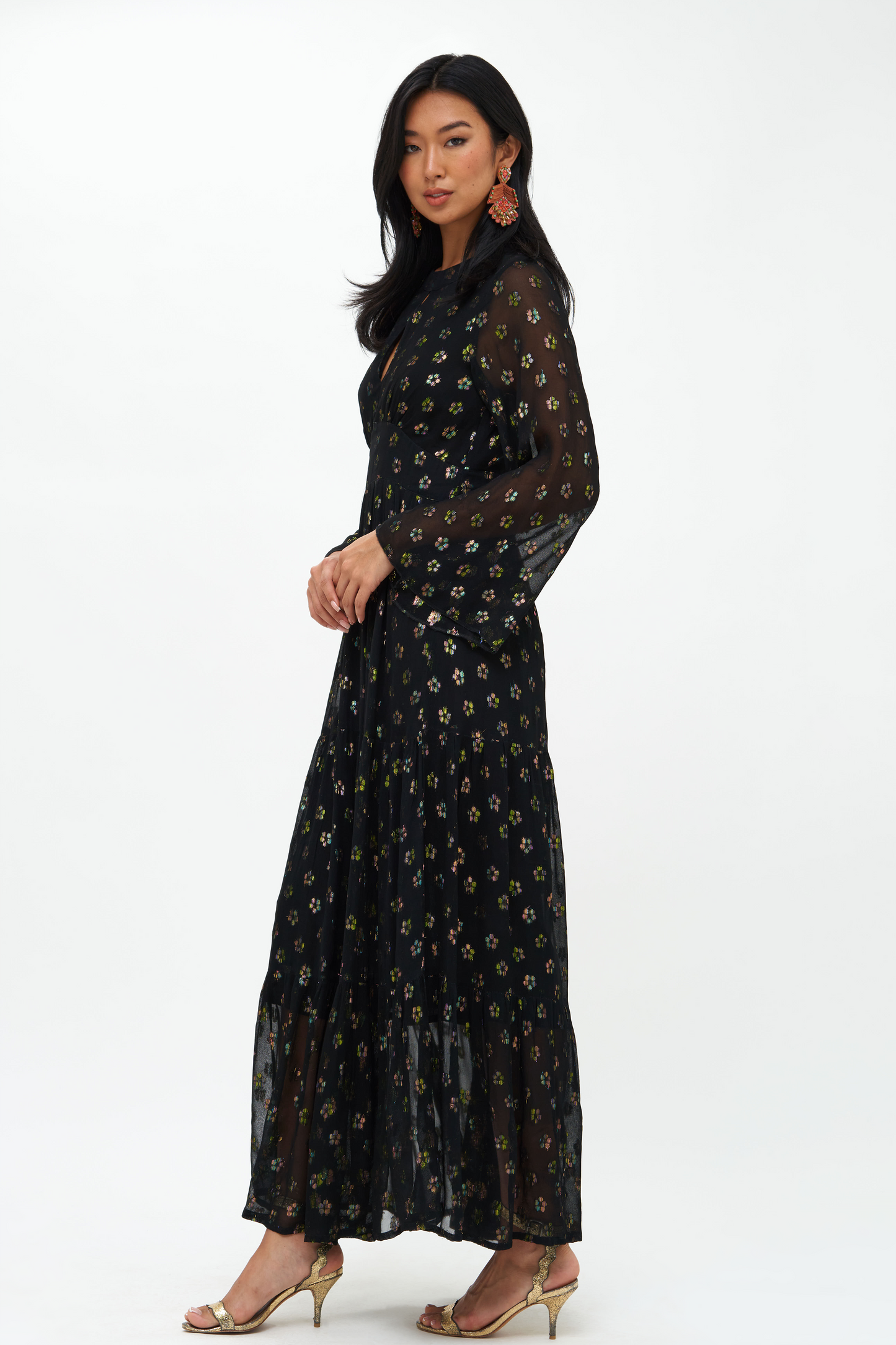 Balloon Waisted Maxi- Kala Black
