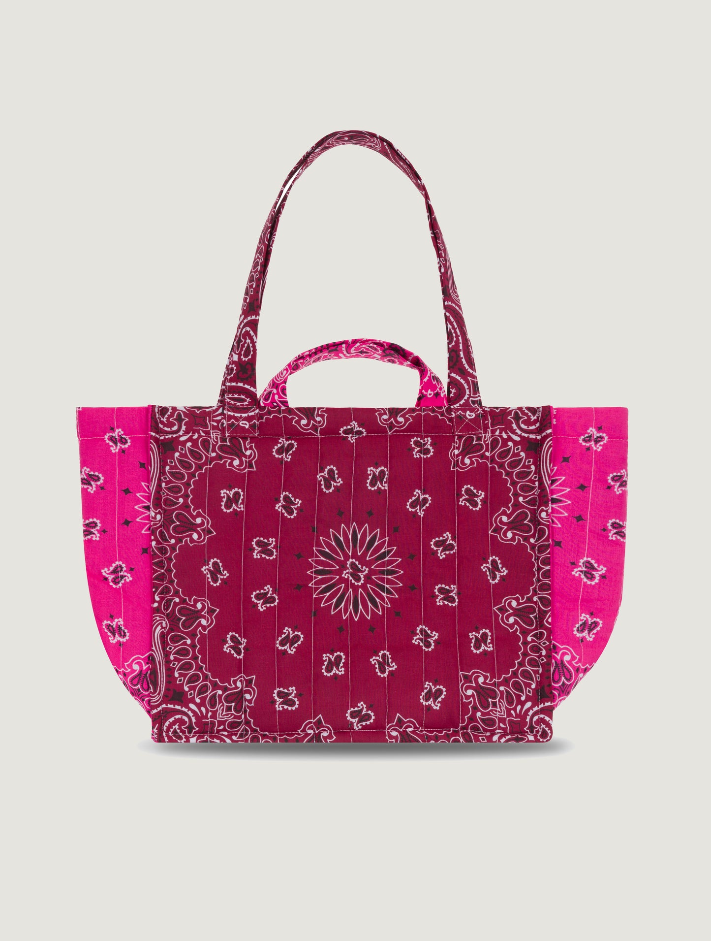 Moyen Cabas Matelassé LOVE Bordeaux/Fuschia - PRE ORDER