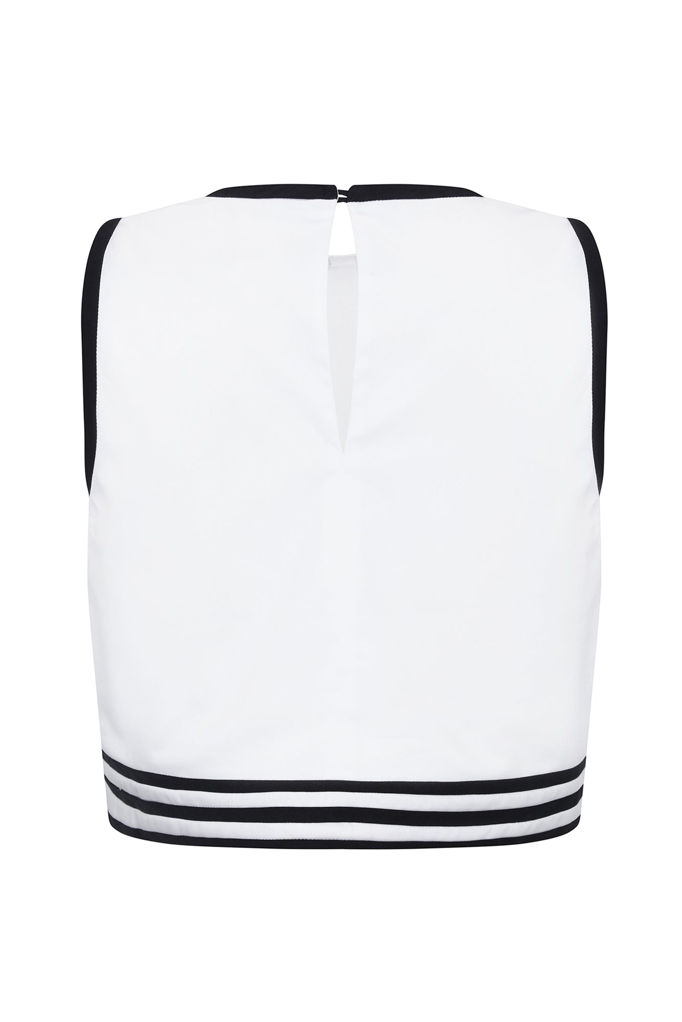 Ponche Top in White / Navy