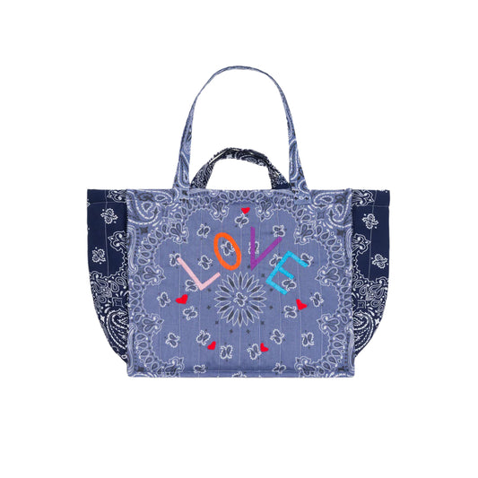 Maxi Cabas Matelassé LOVE Chambray/ Navy