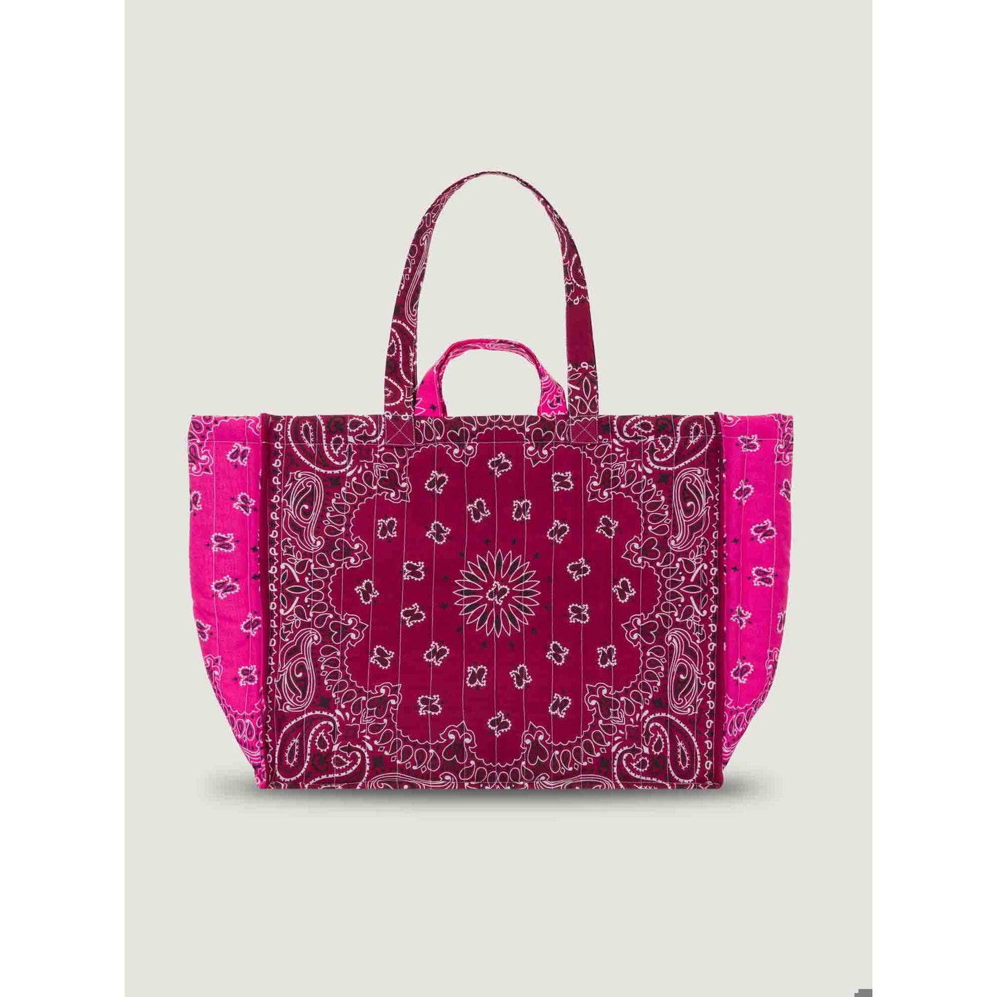 Maxi Cabas Brodé Multi Emojis Bordeaux/ Fuchsia Week-End