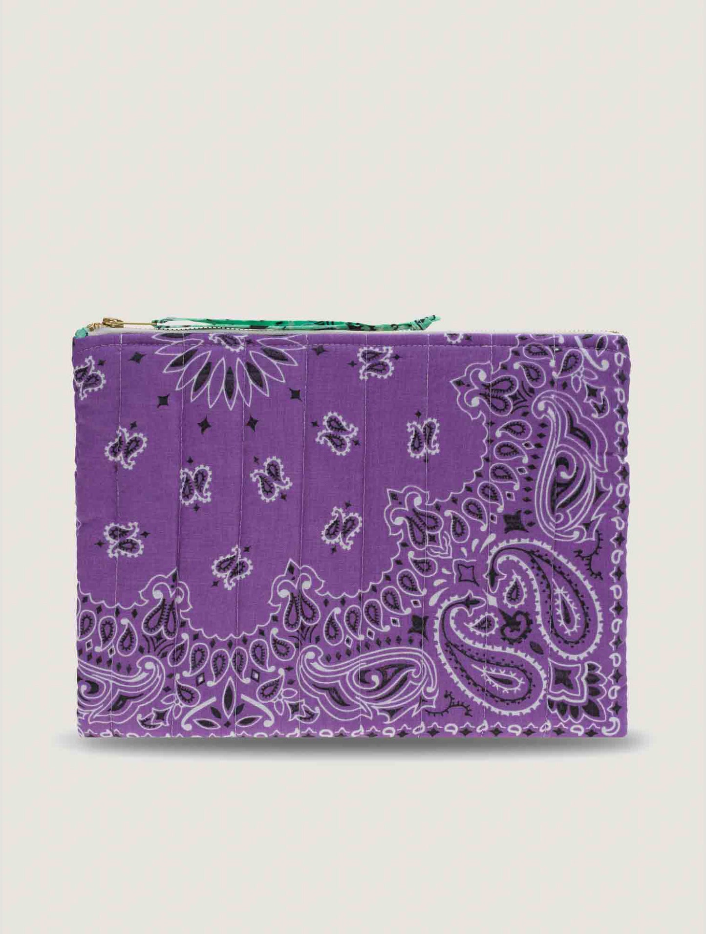 Zipped Quilted Pouch DOVE - Lilac / Mint