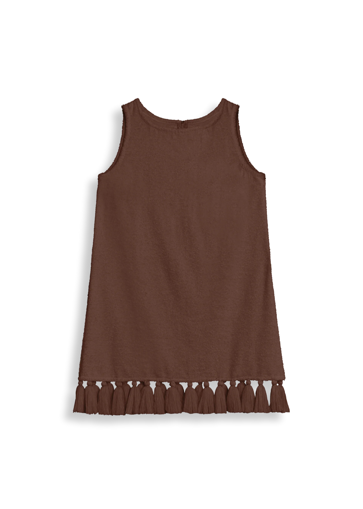 Cotton-Terry Mini Dress with Tassels