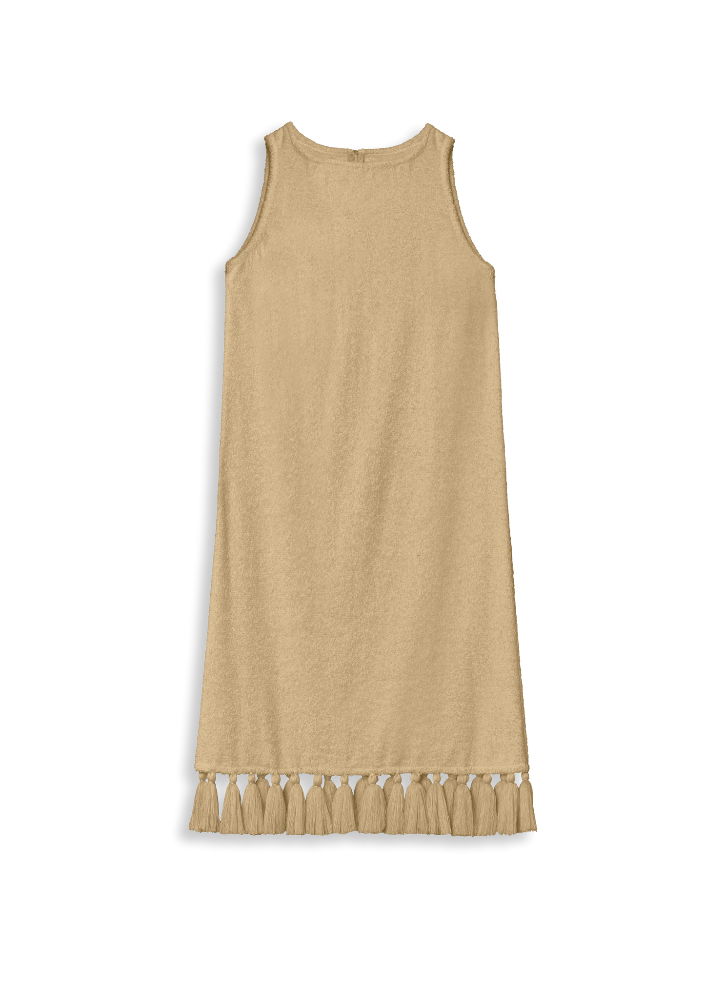 Aurelia Cotton-Terry Midi Dress with Tassels