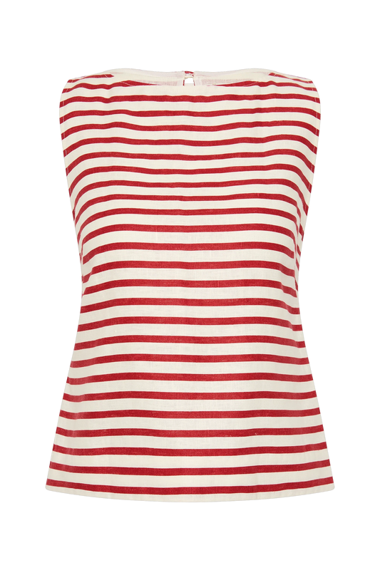 Kelly Top Breton Stripe Red
