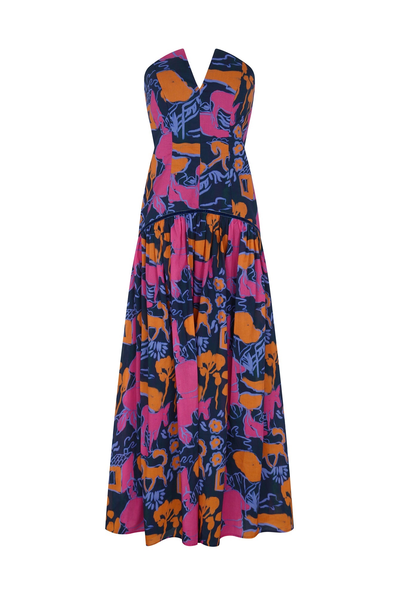 Sirena Dress in Rito Azul Print