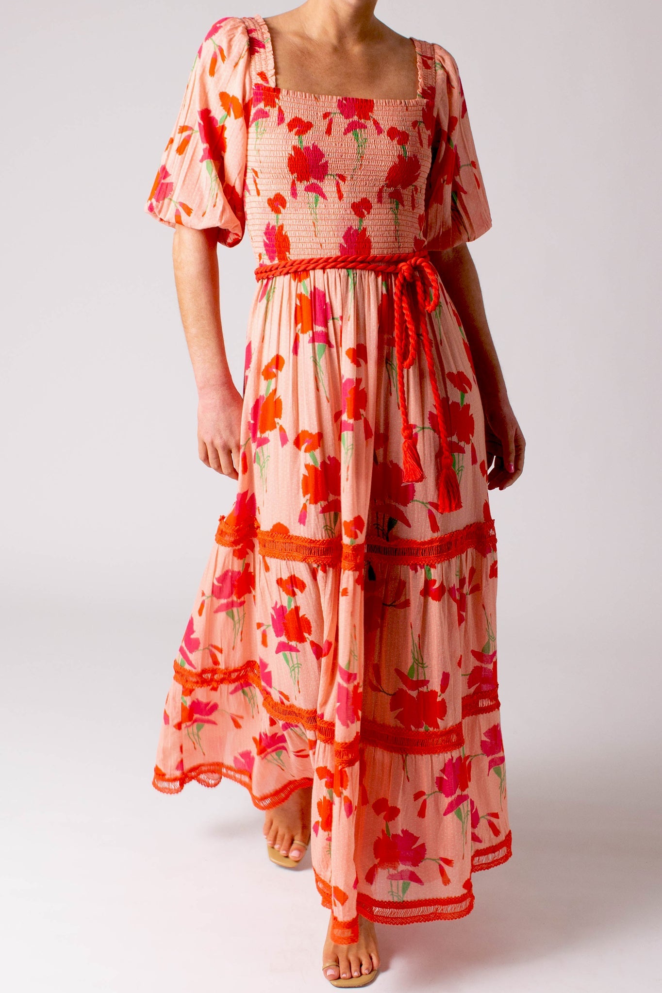 Mabelle Printed Gauze Dress - Pink Lemonade