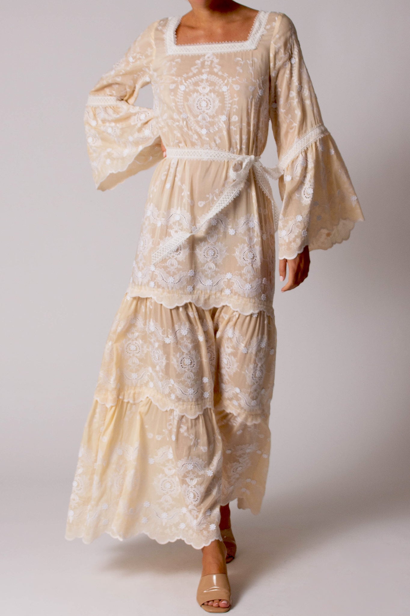 Charlize Floating Flower Voile Dress