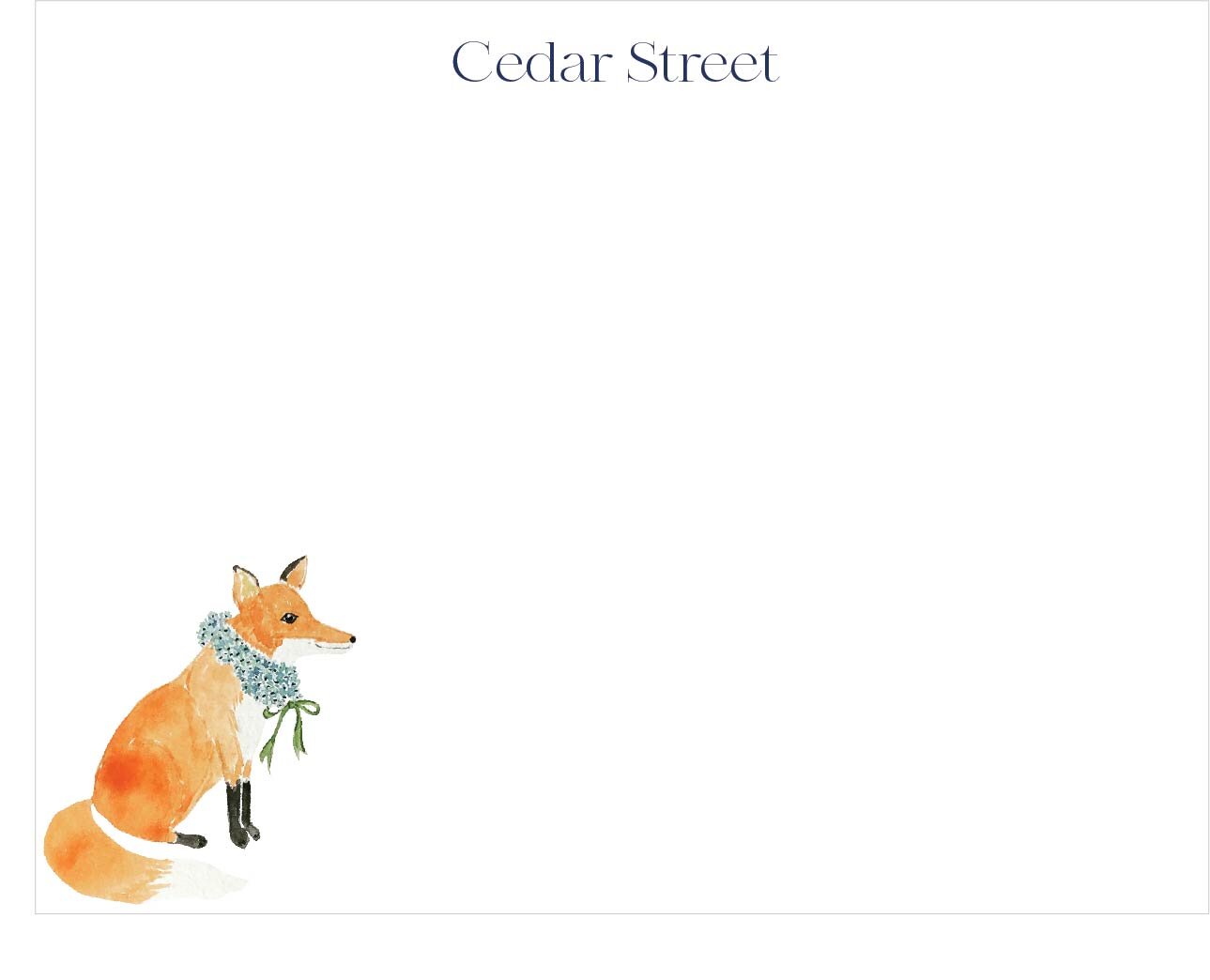 Hydrangea Fox Notecards