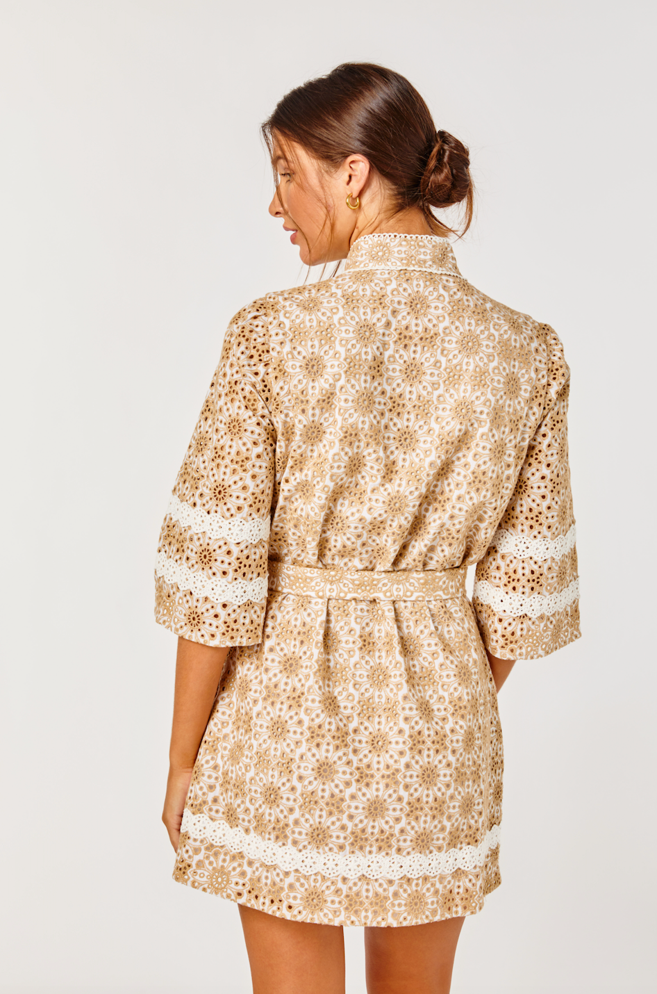 Sarah Dress - Cotton Eyelet - Latte