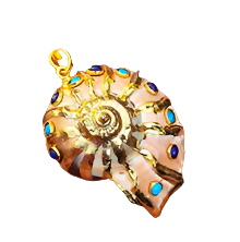 Sea Shell & Mother of Pearl Pendant - Turquoise/ Lapis