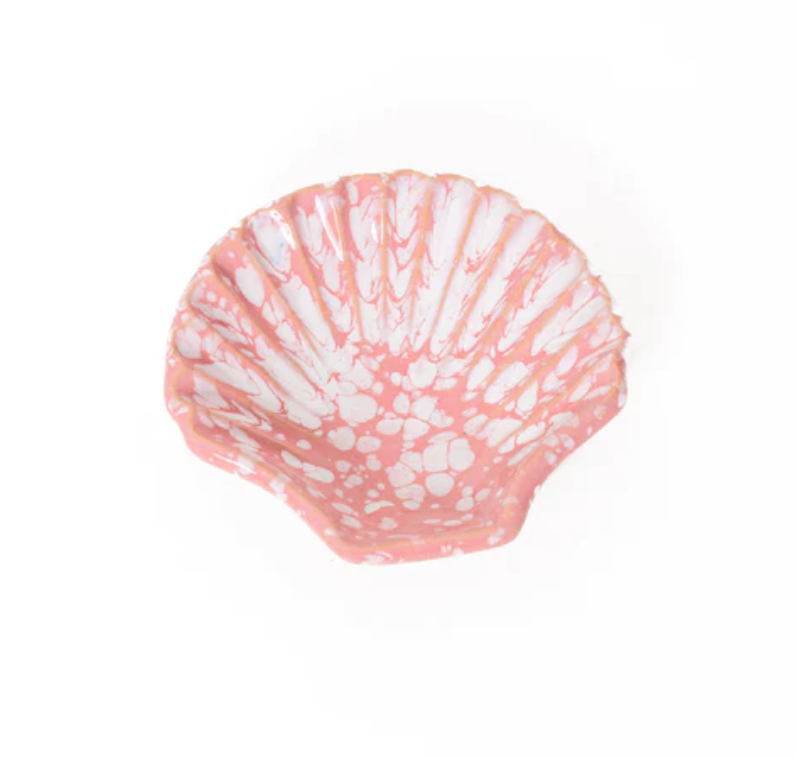 Mini concha seashell in light pink with white swirl pattern
