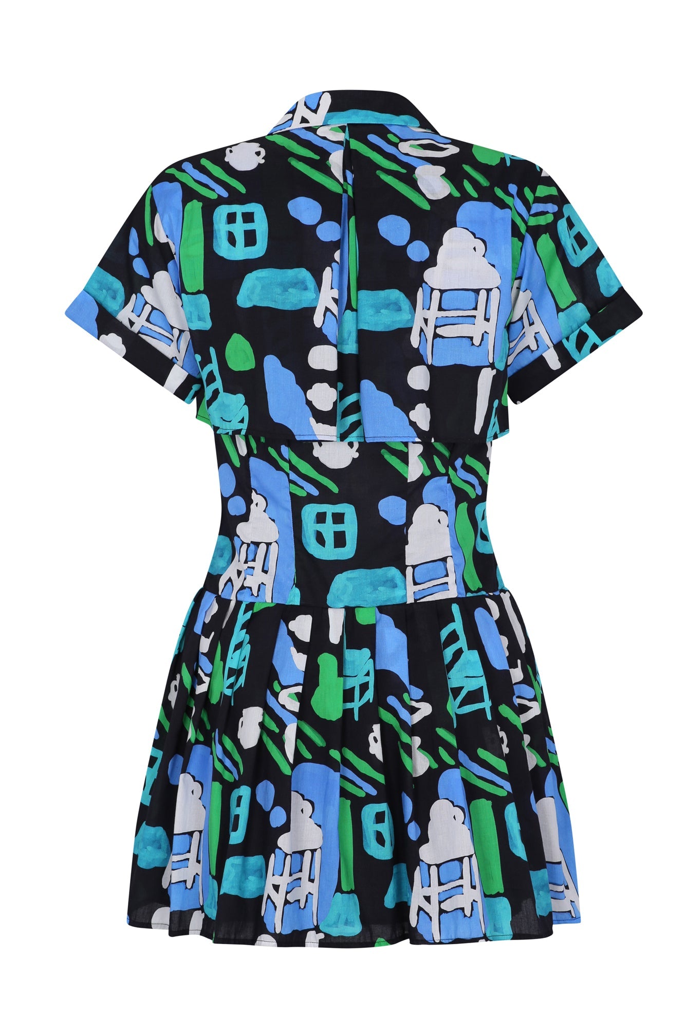 Thalia Dress in Arcilla Azul Print