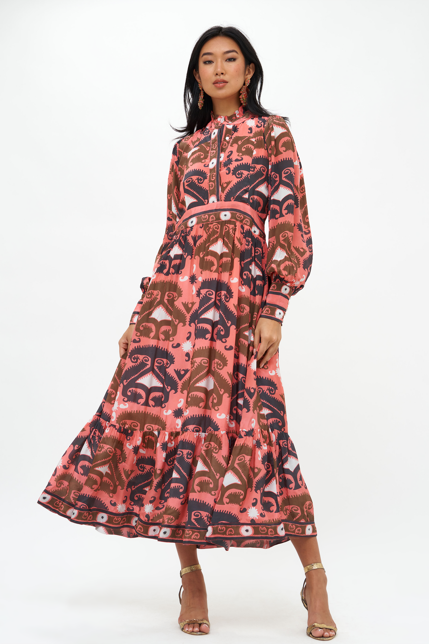 Shirt Waist Maxi- Uzbek Brick