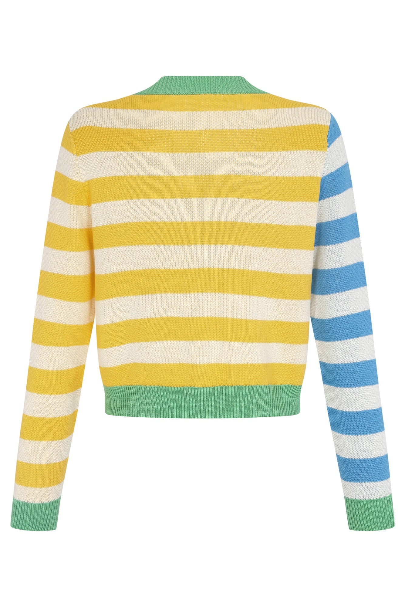 Wasi Cardigan in Green Bold Stripes