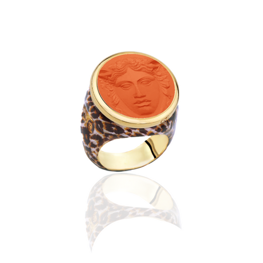 Hore Plexi Jaguar Base with Gold and Orange: The Horse