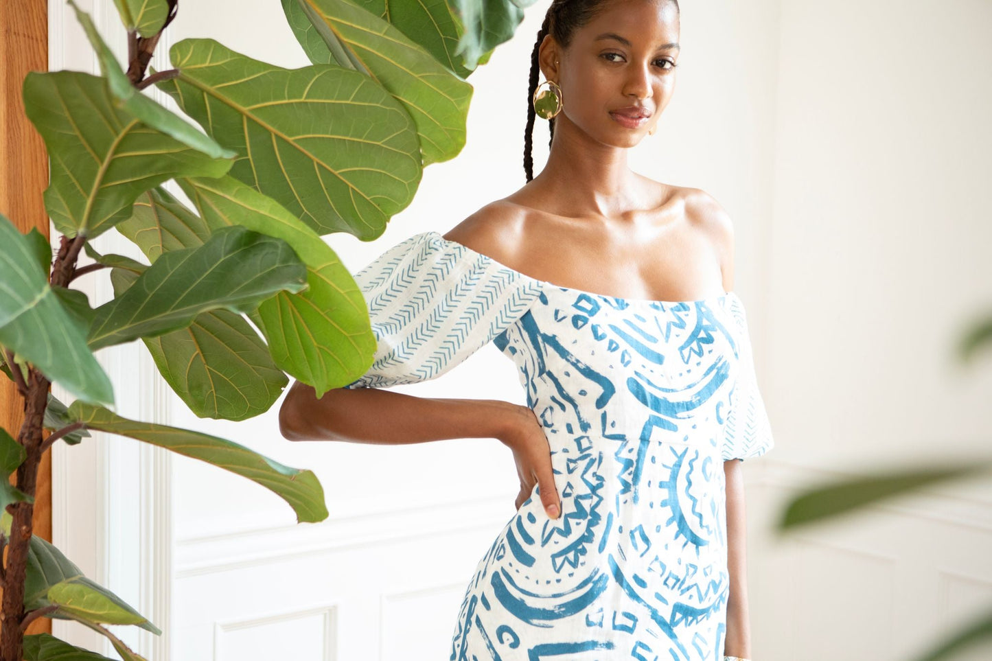 Eliza Dress Tribal Linen