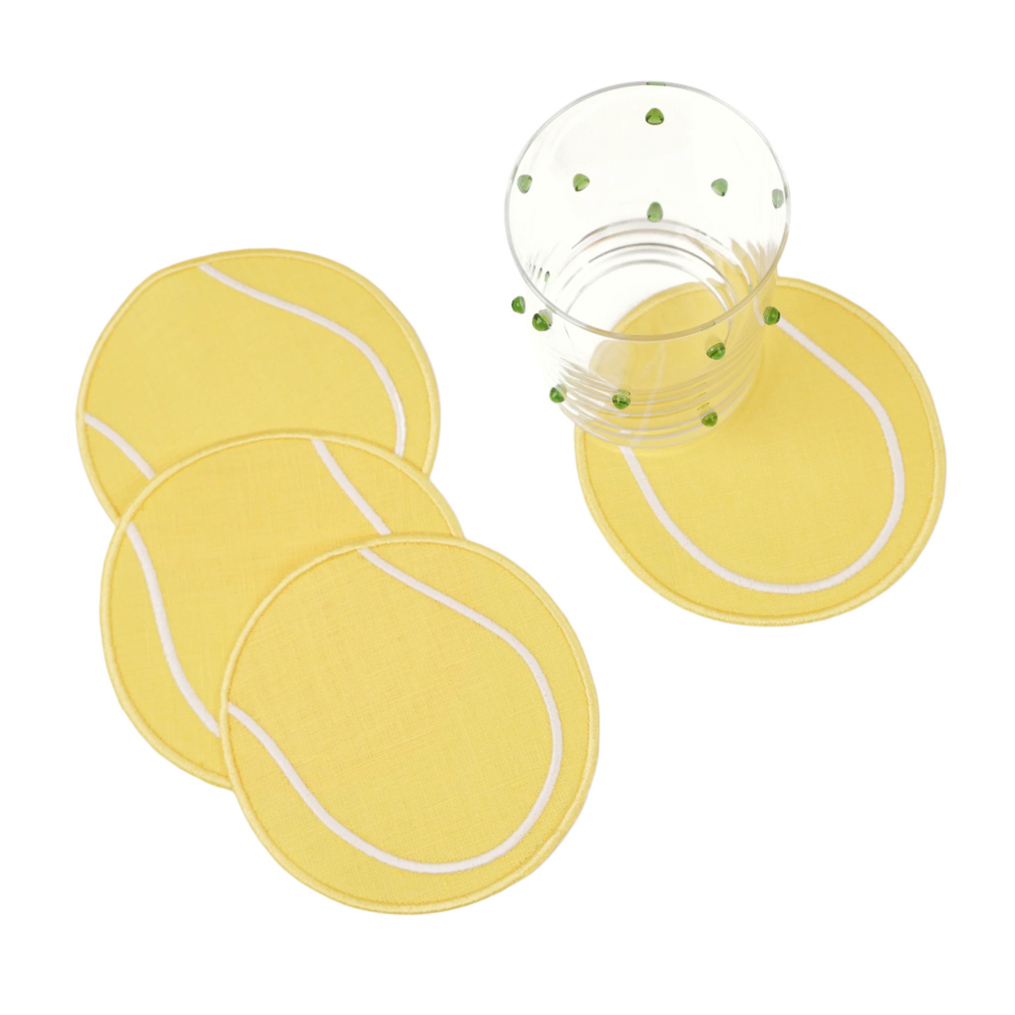 Tennis Ball Cocktail Napkins - Set of 4