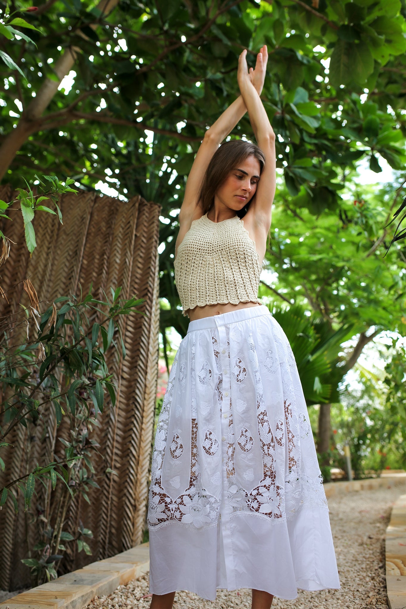 Reagan Embroidered Cotton Skirt