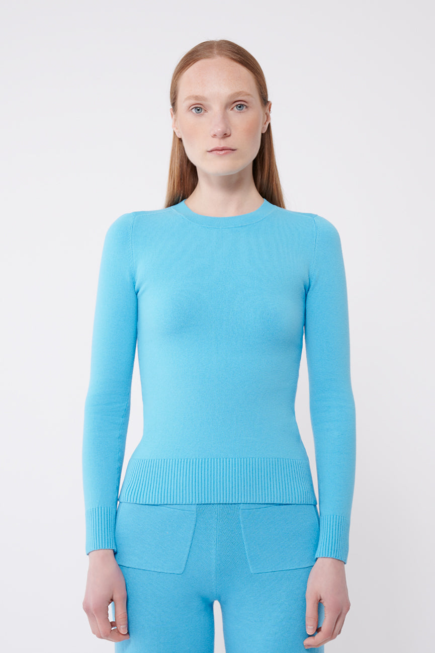 Aqua Long Sleeve Crew Neck
