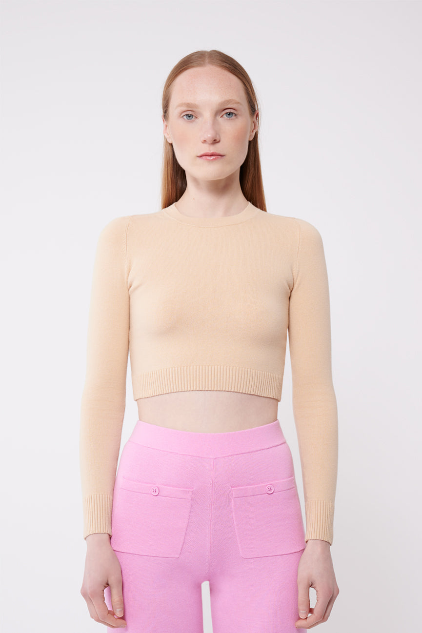 Fieno Long Sleeve Crop Crew