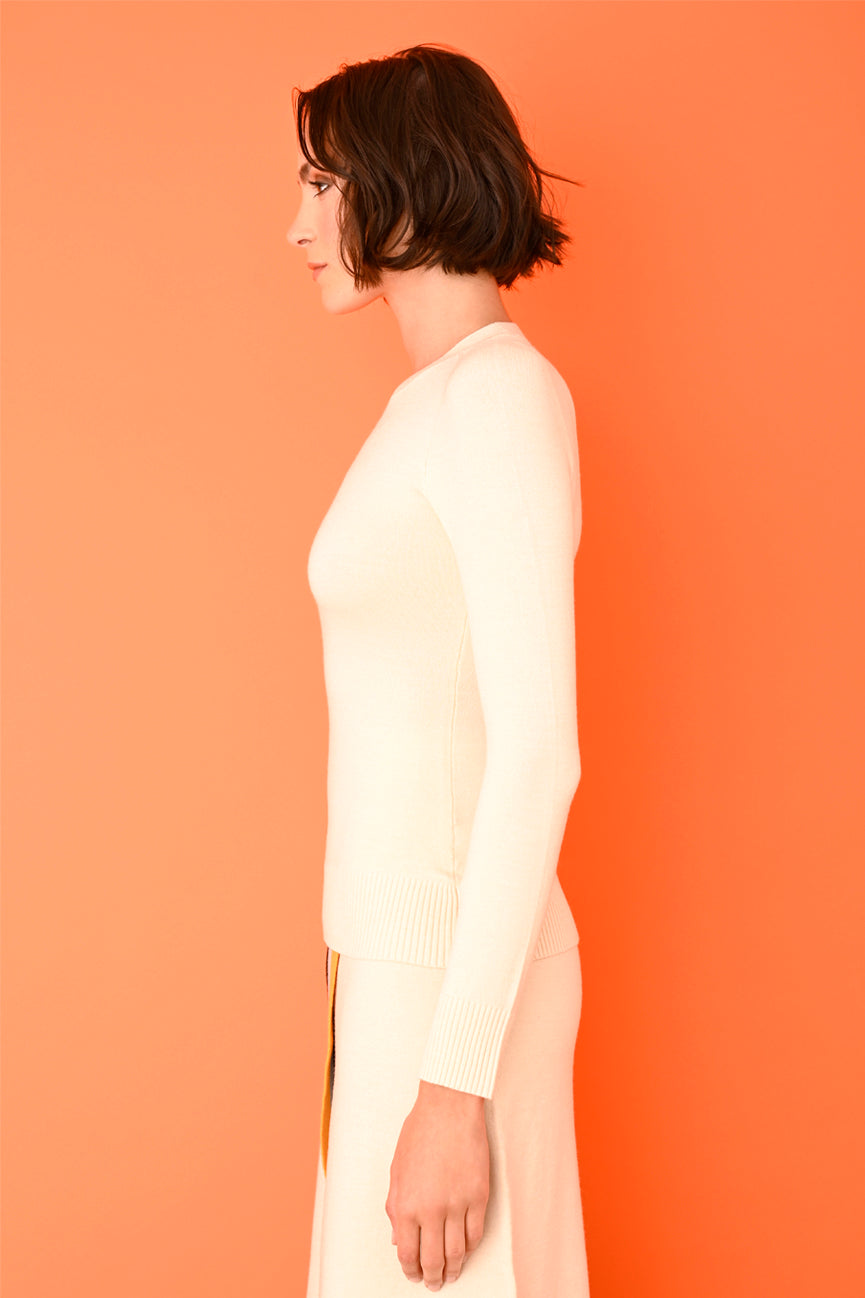Cream Long Sleeve Crew Neck