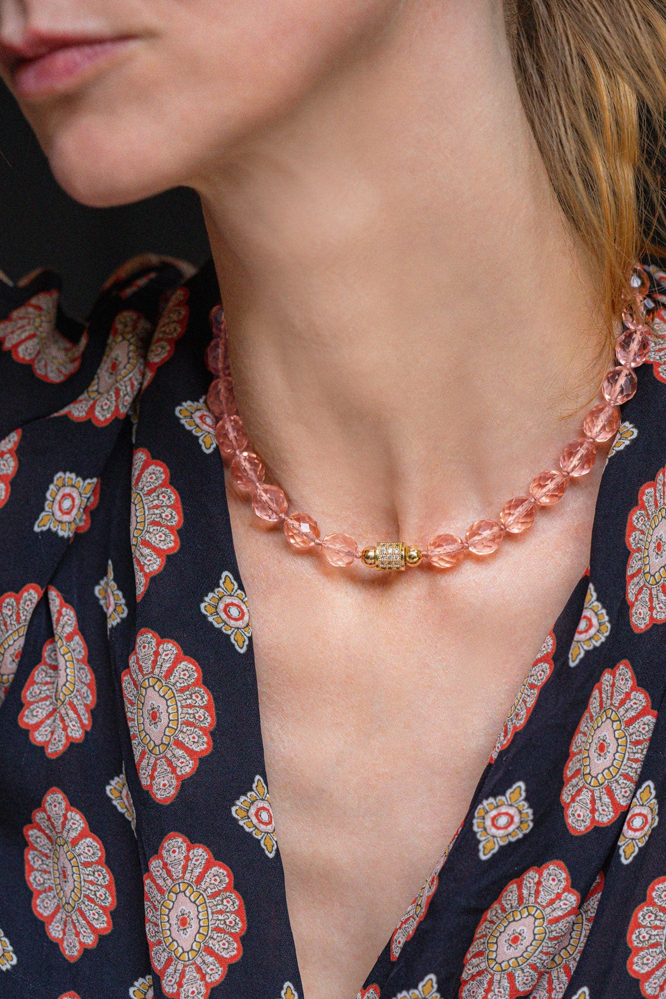 Leni Mini Necklace in Blush