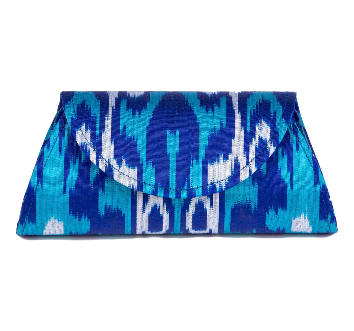 Mykonos Silk Ikat Hard Shell Clutch