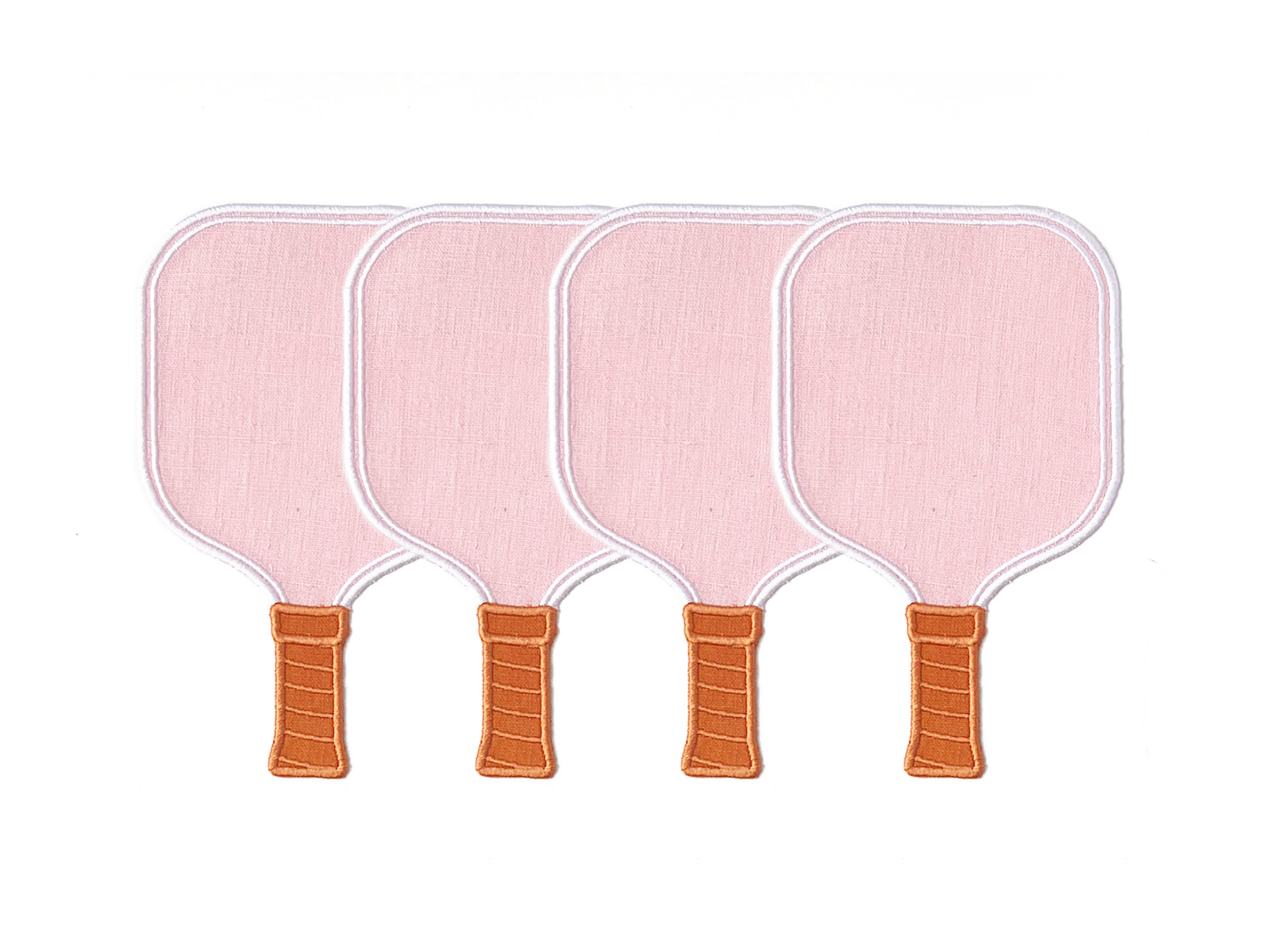 Pink Pickleball Paddle Linen Cocktail Napkins - Set of 4