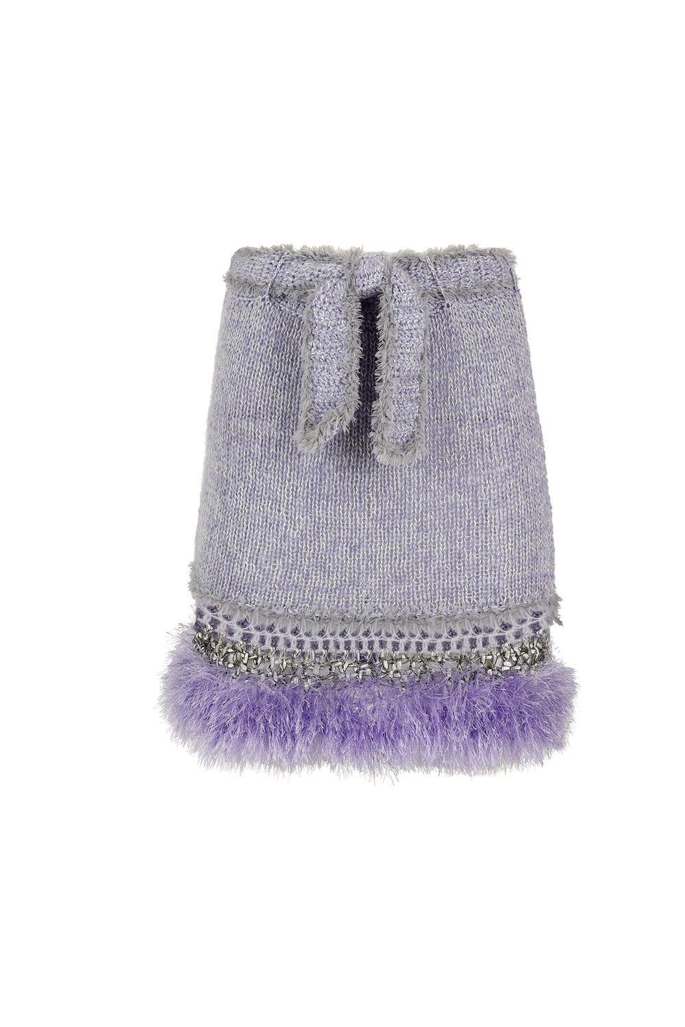 Lavender Handmade Knit Midi Skirt