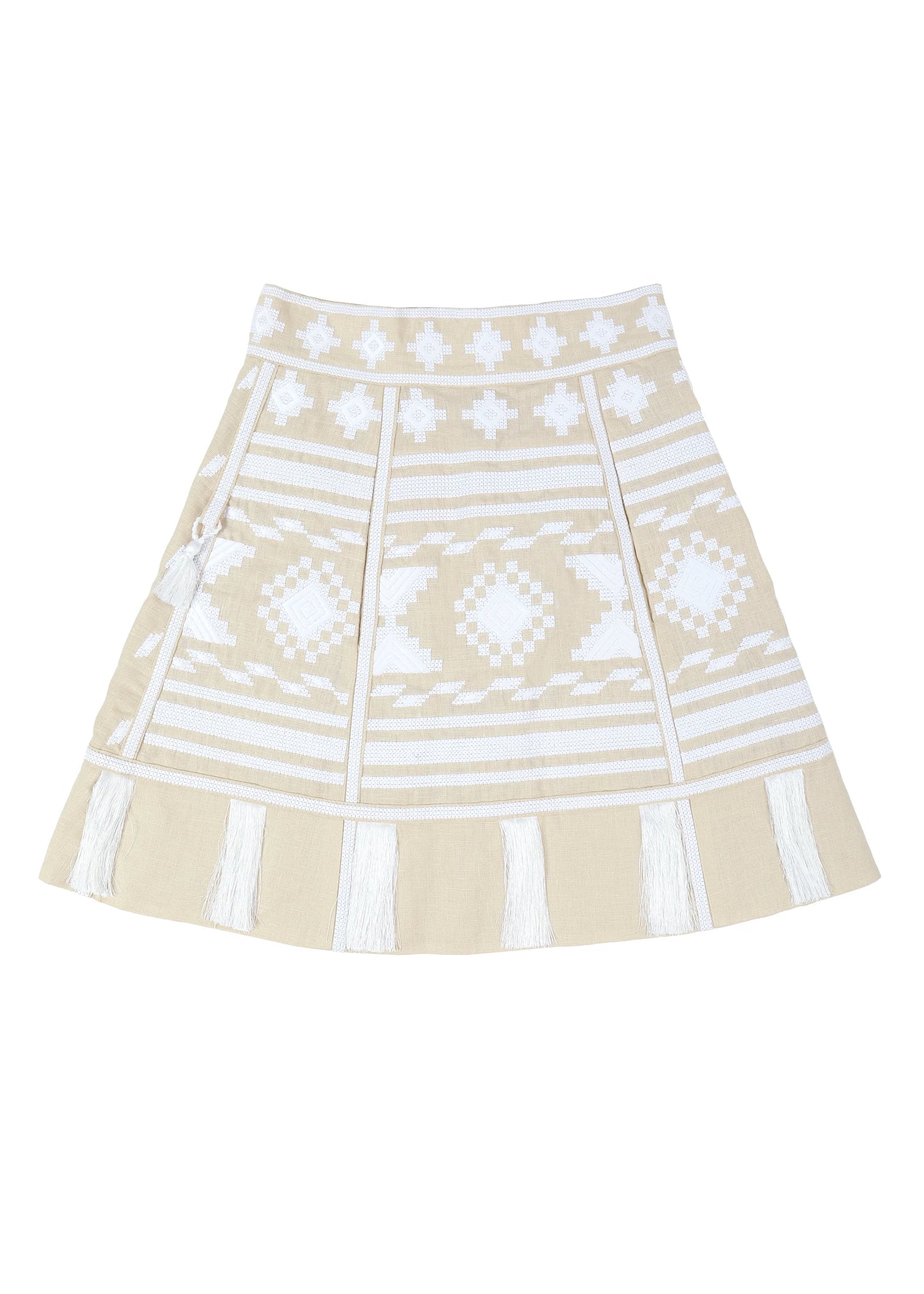 Frances Embroidered Ukrainian Skirt - Beige