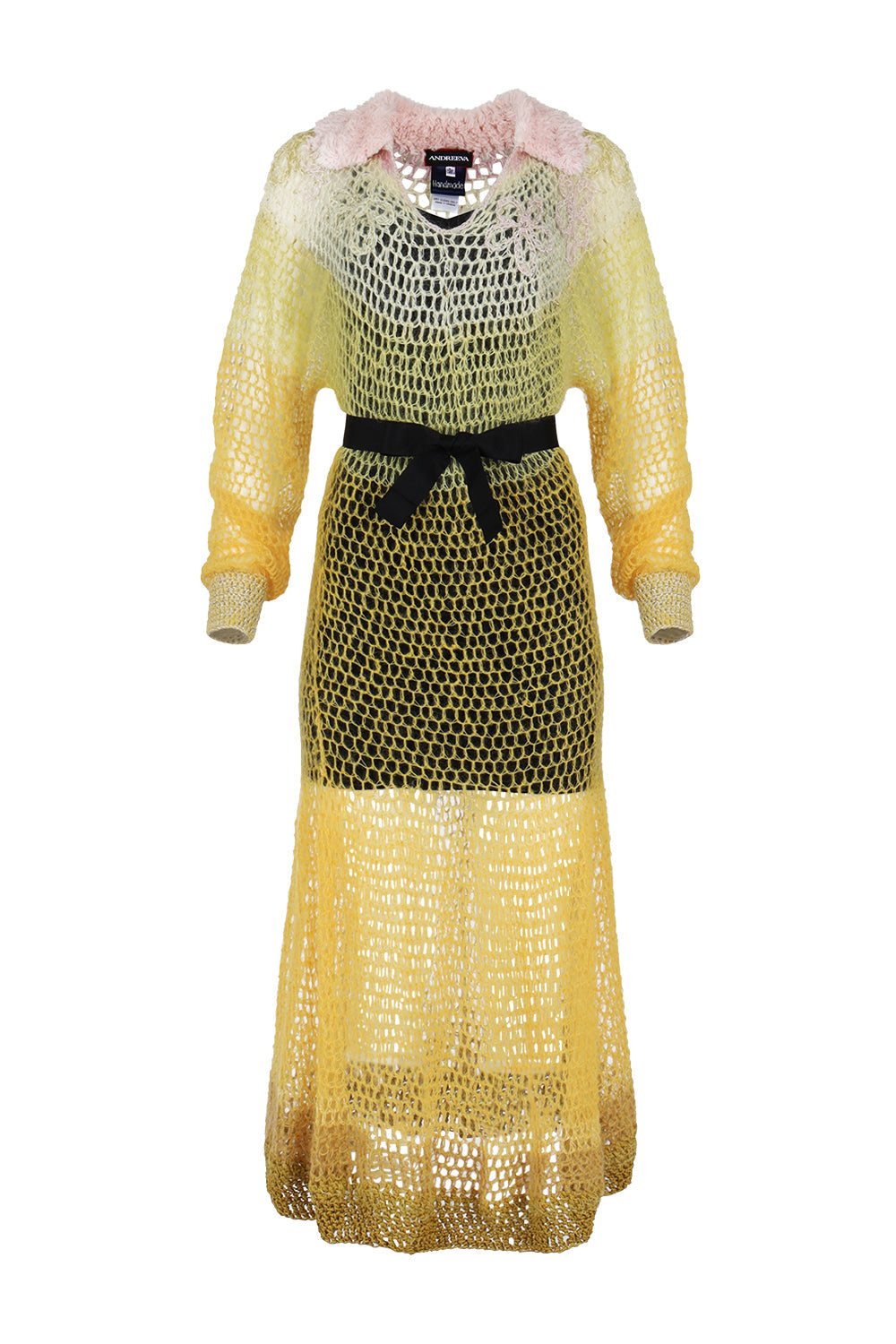 Yellow Rose Handmade Knit Dress